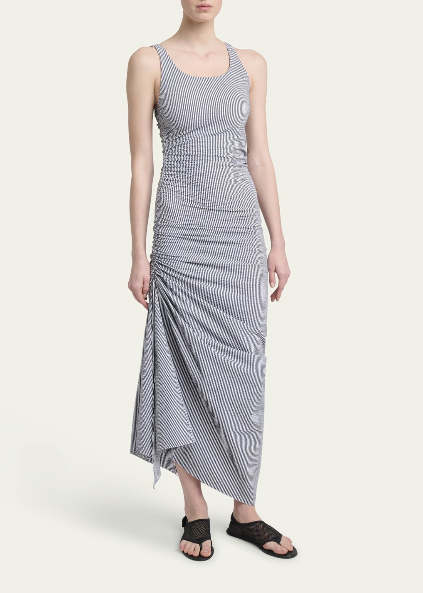 ALAIA Sleeveless Ruched Tank Maxi Dress Image 4 of 5