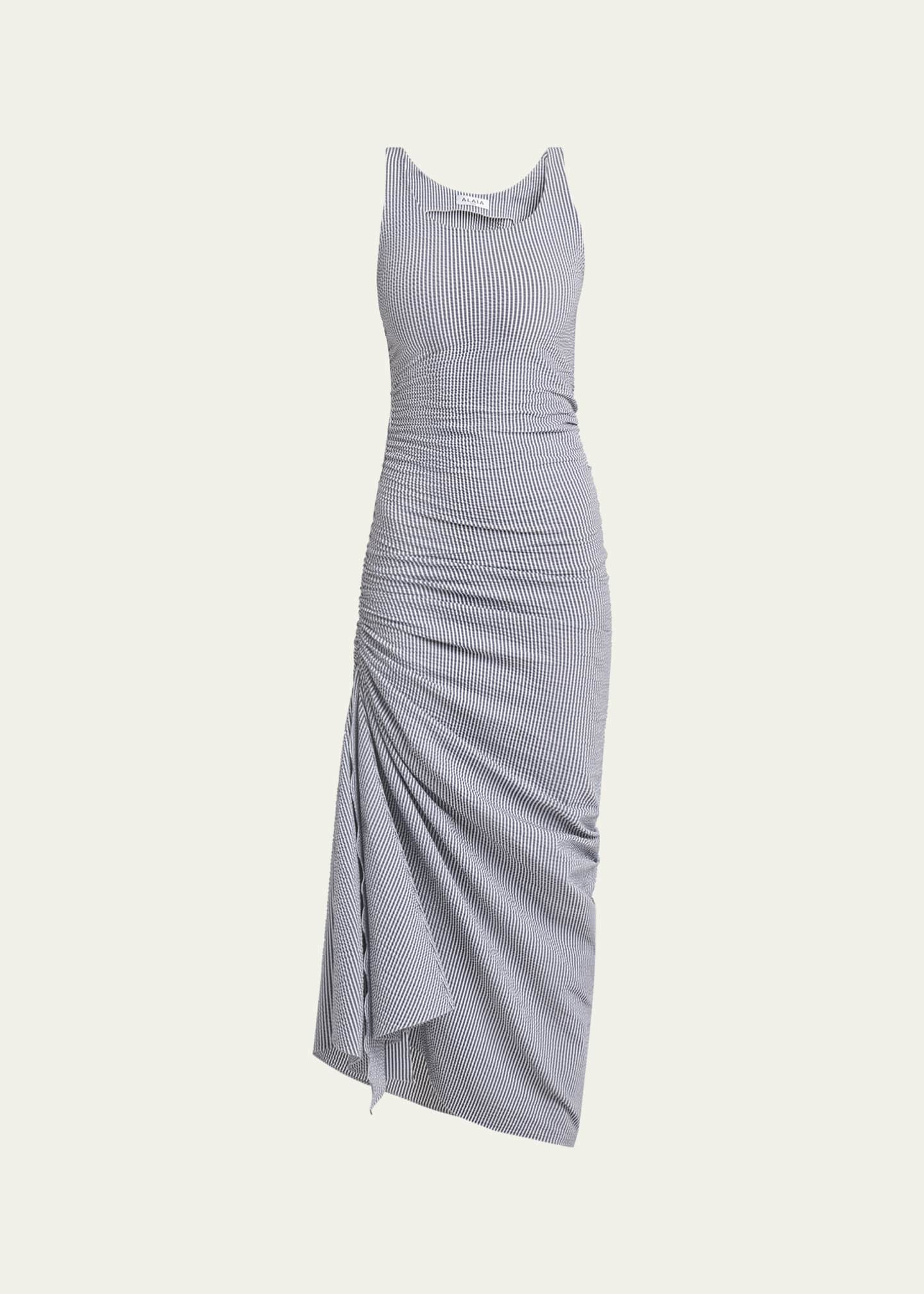 ALAIA Sleeveless Ruched Tank Maxi Dress Image 1 of 5
