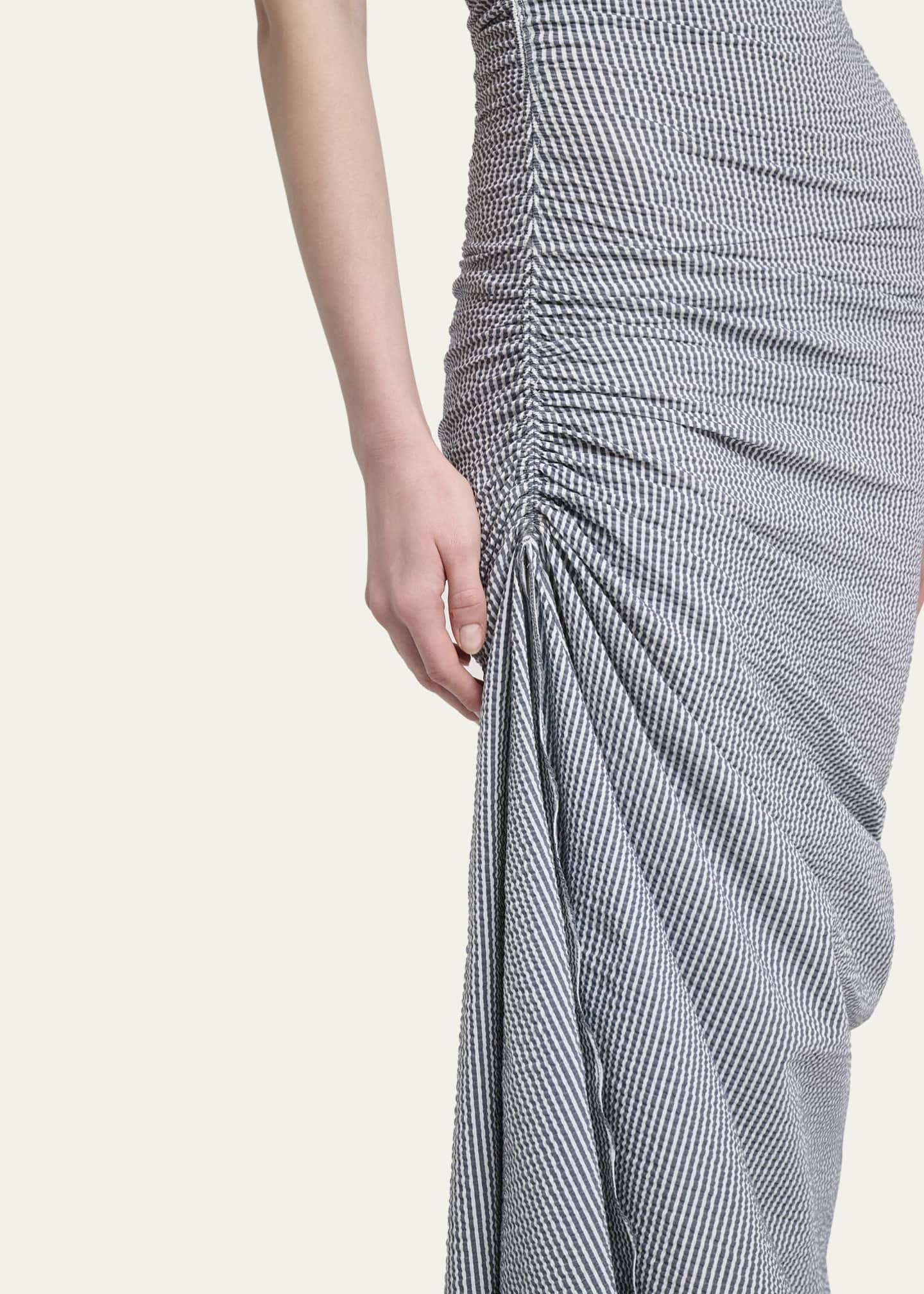 ALAIA Sleeveless Ruched Tank Maxi Dress Image 5 of 5