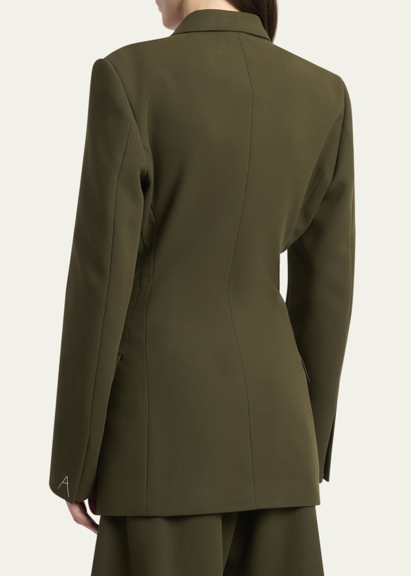 ALAIA Tailored Double-Breasted Cotton Blazer Image 3 of 5