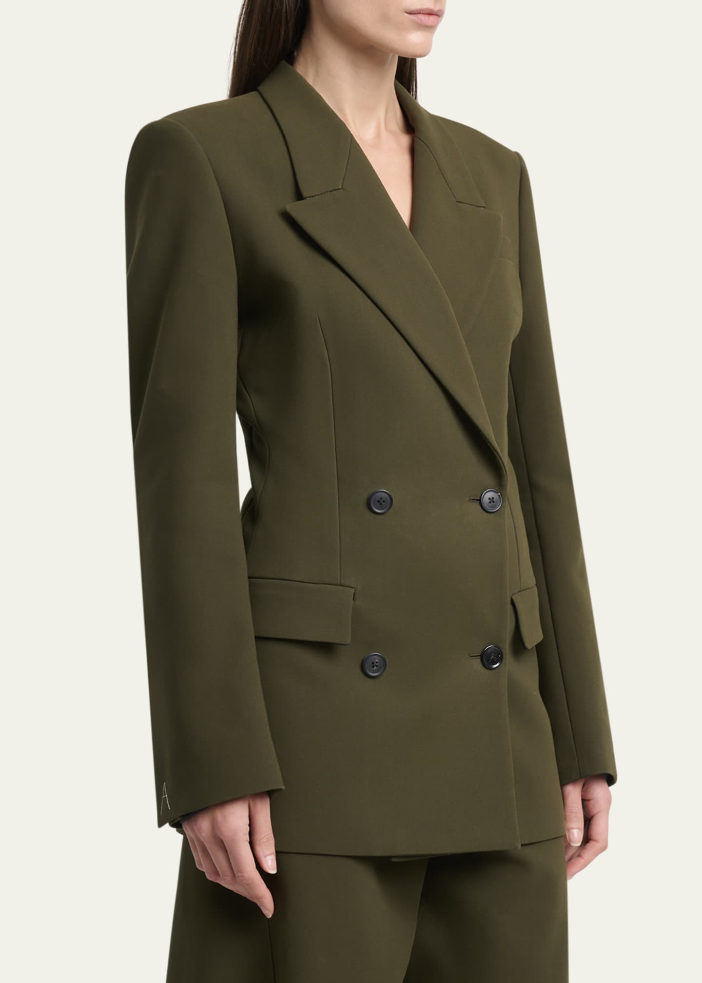 ALAIA Tailored Double-Breasted Cotton Blazer Image 4 of 5