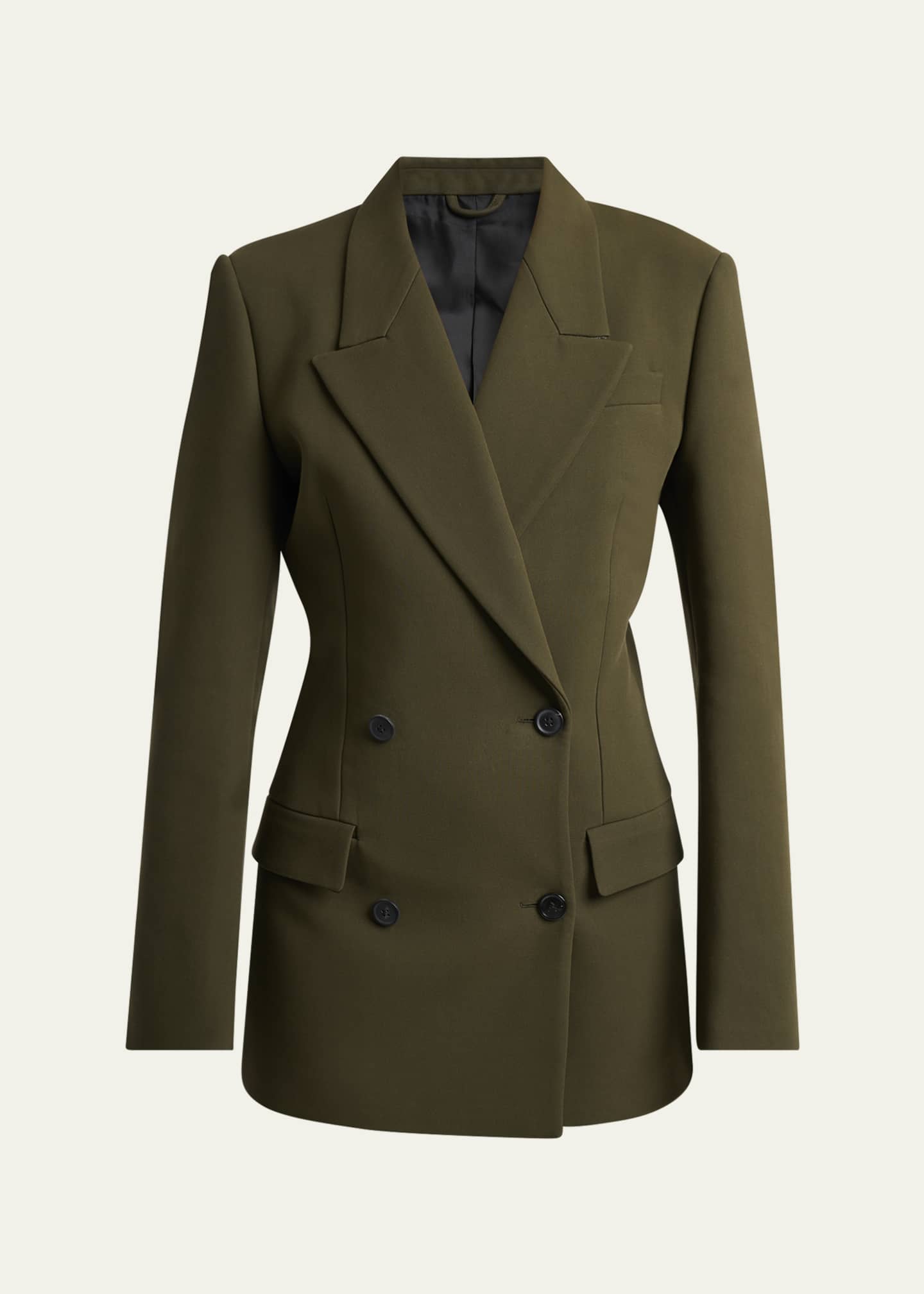 ALAIA Tailored Double-Breasted Cotton Blazer Image 1 of 5