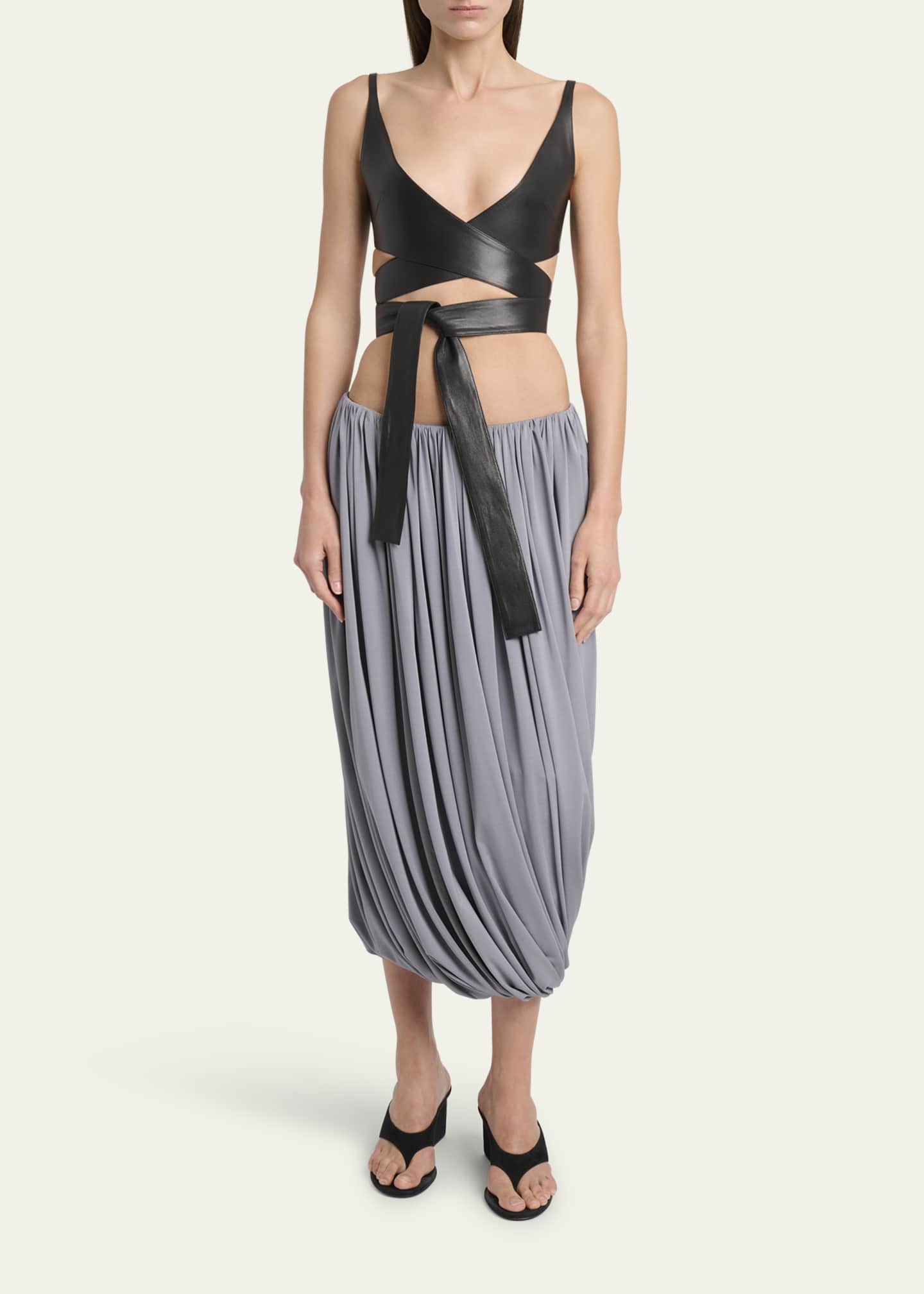 ALAIA Soft Jersey Twisted Draped Skirt Image 2 of 5