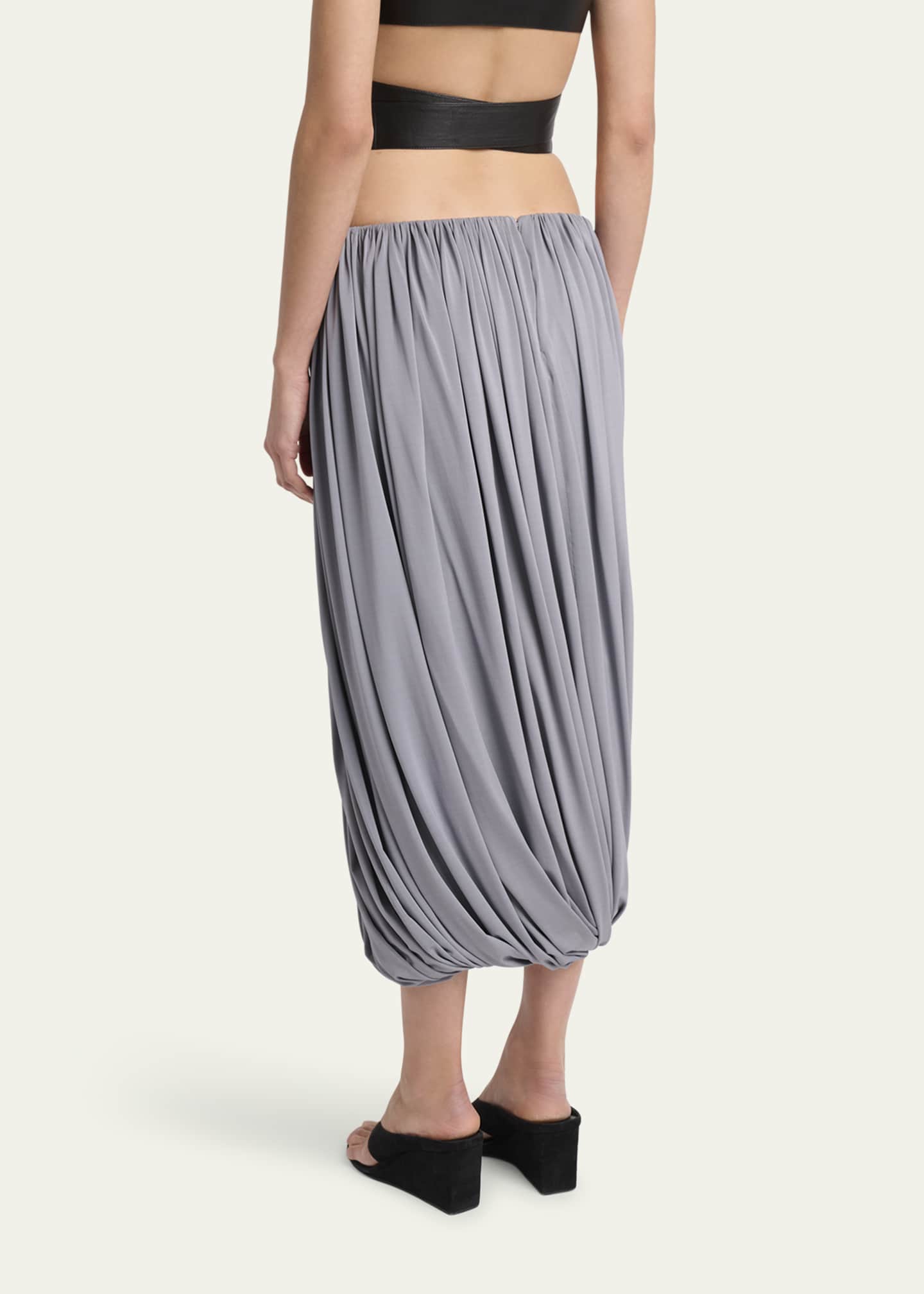 ALAIA Soft Jersey Twisted Draped Skirt Image 3 of 5