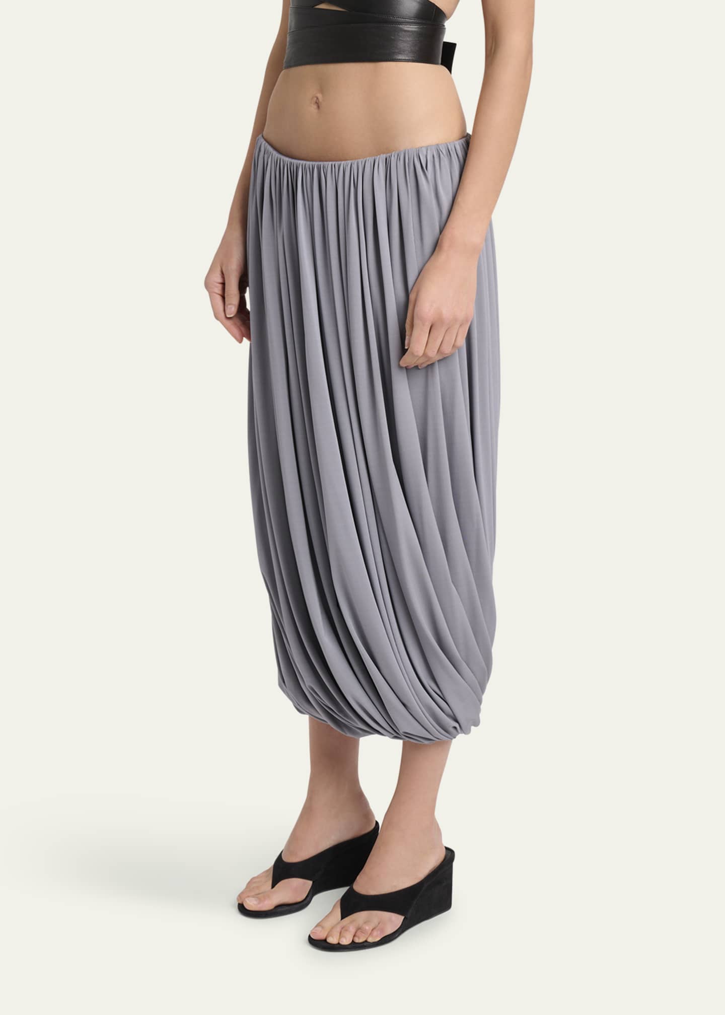 ALAIA Soft Jersey Twisted Draped Skirt Image 4 of 5