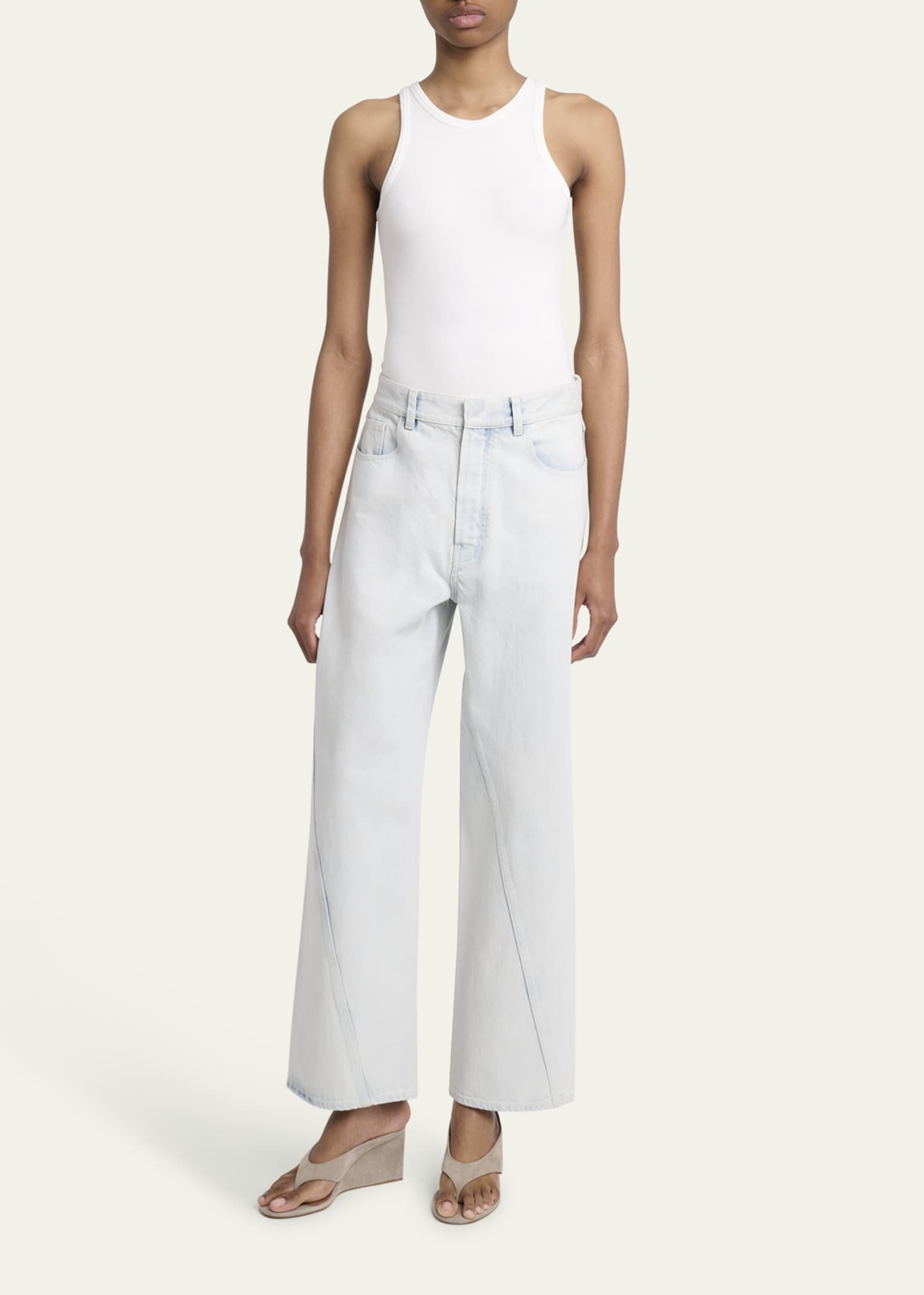 ALAIA Twisted Seam Mid-Rise Jeans - Bergdorf Goodman