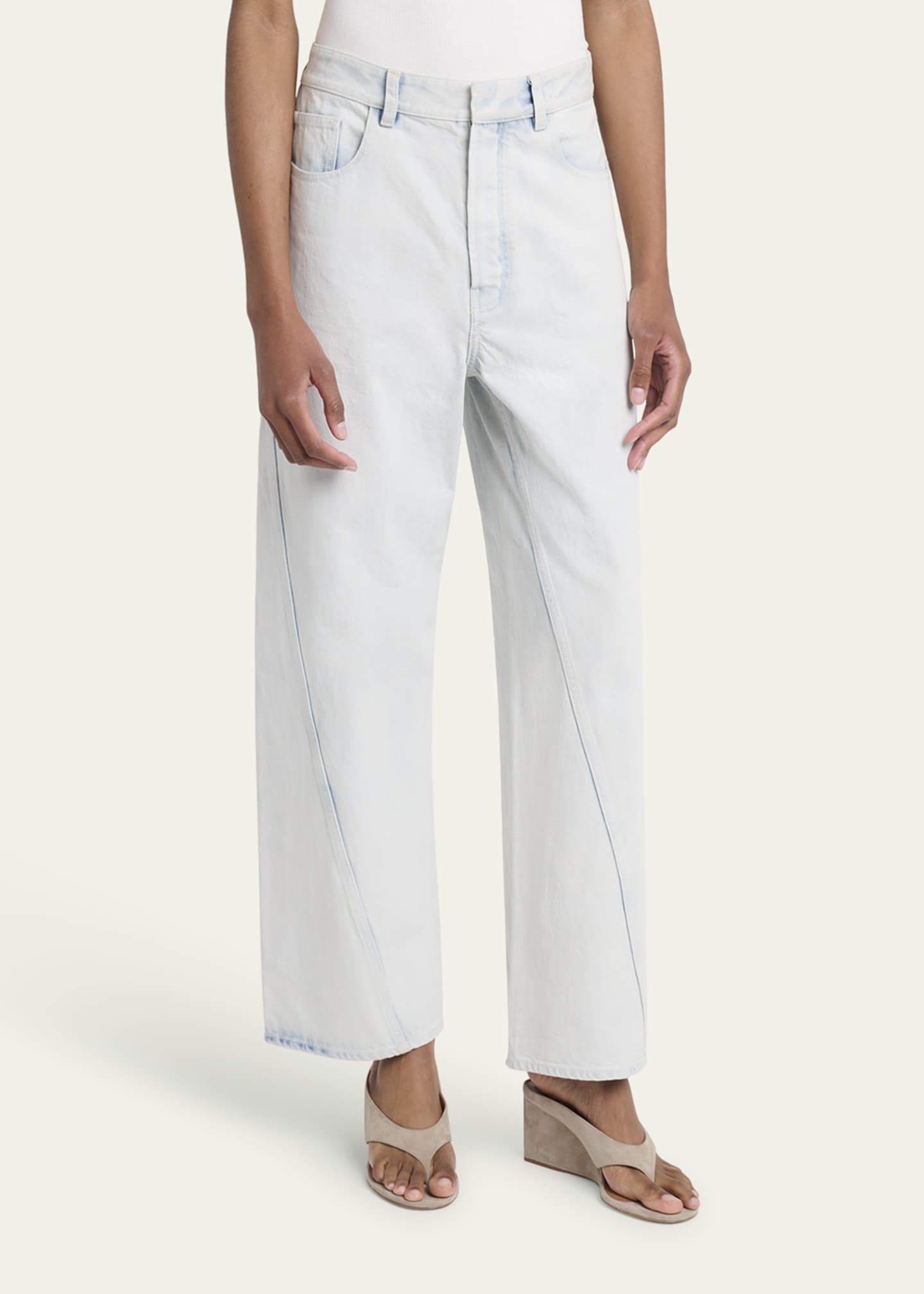 ALAIA Twisted Seam Mid-Rise Jeans Image 4 of 5