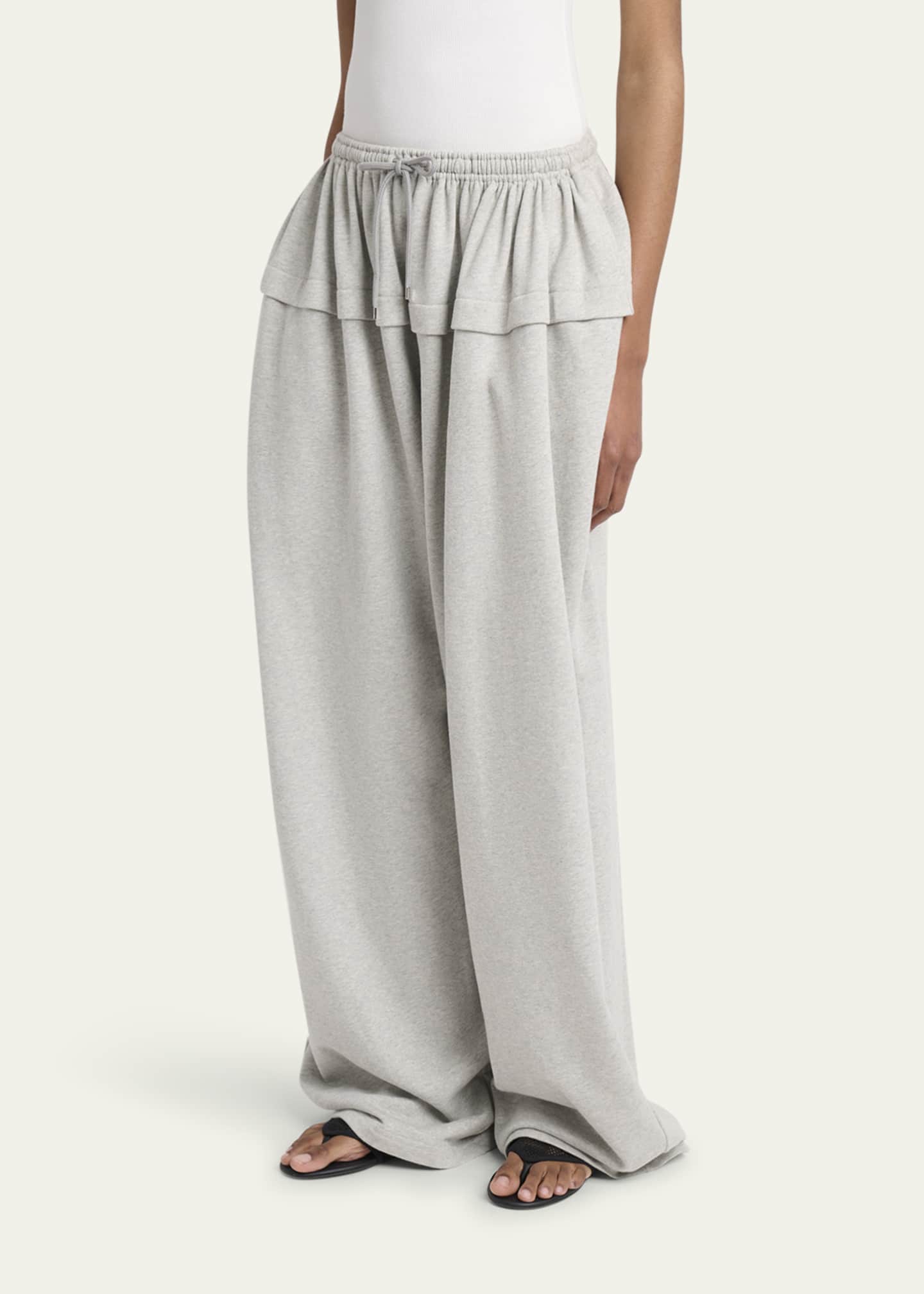 ALAIA Ruffle Detail Track Pants - Bergdorf Goodman