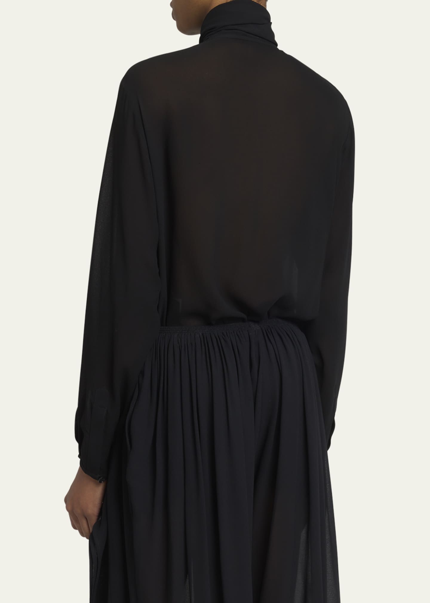 ALAIA Georgette Scarf Blouse Image 3 of 5