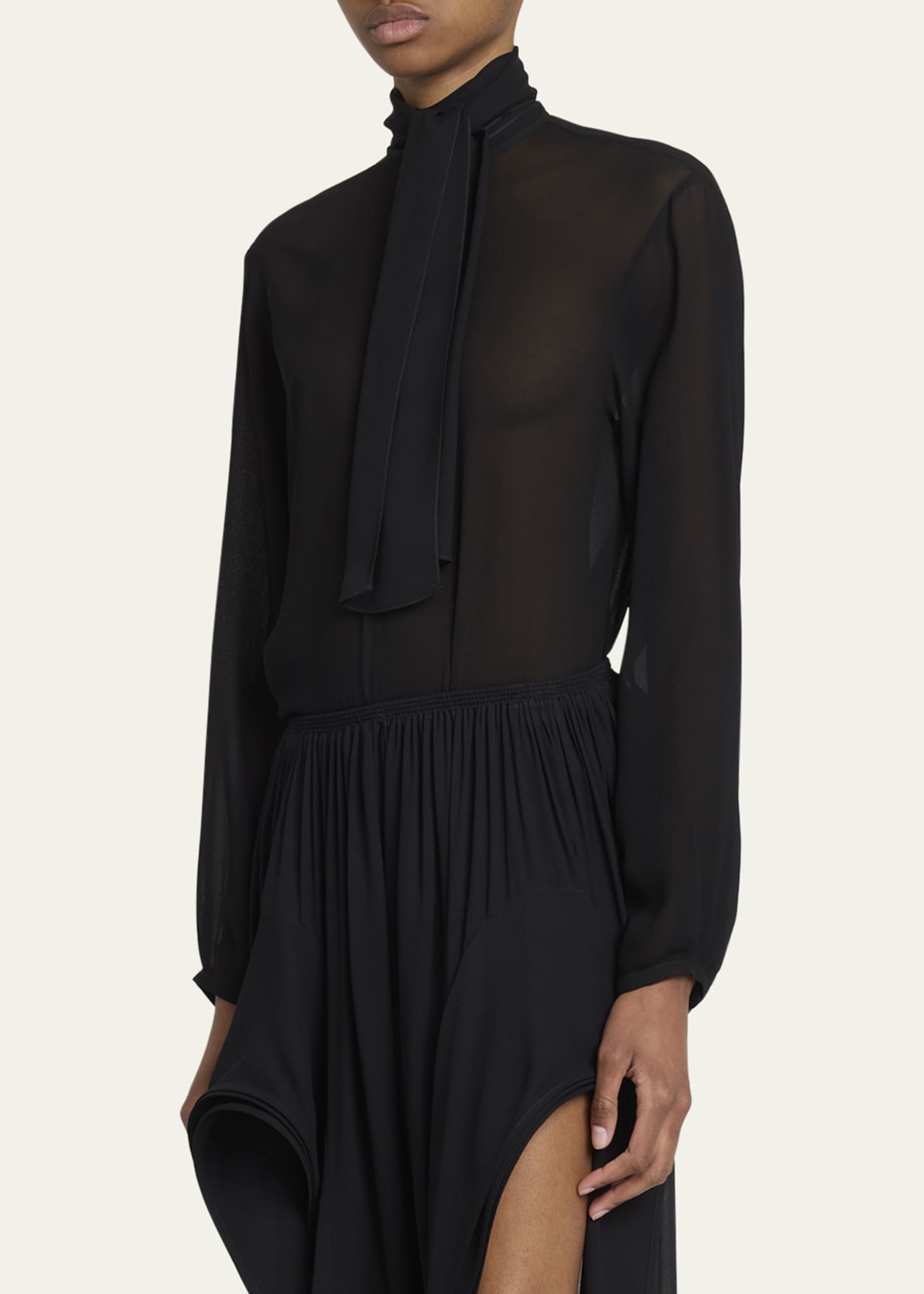 ALAIA Georgette Scarf Blouse Image 4 of 5