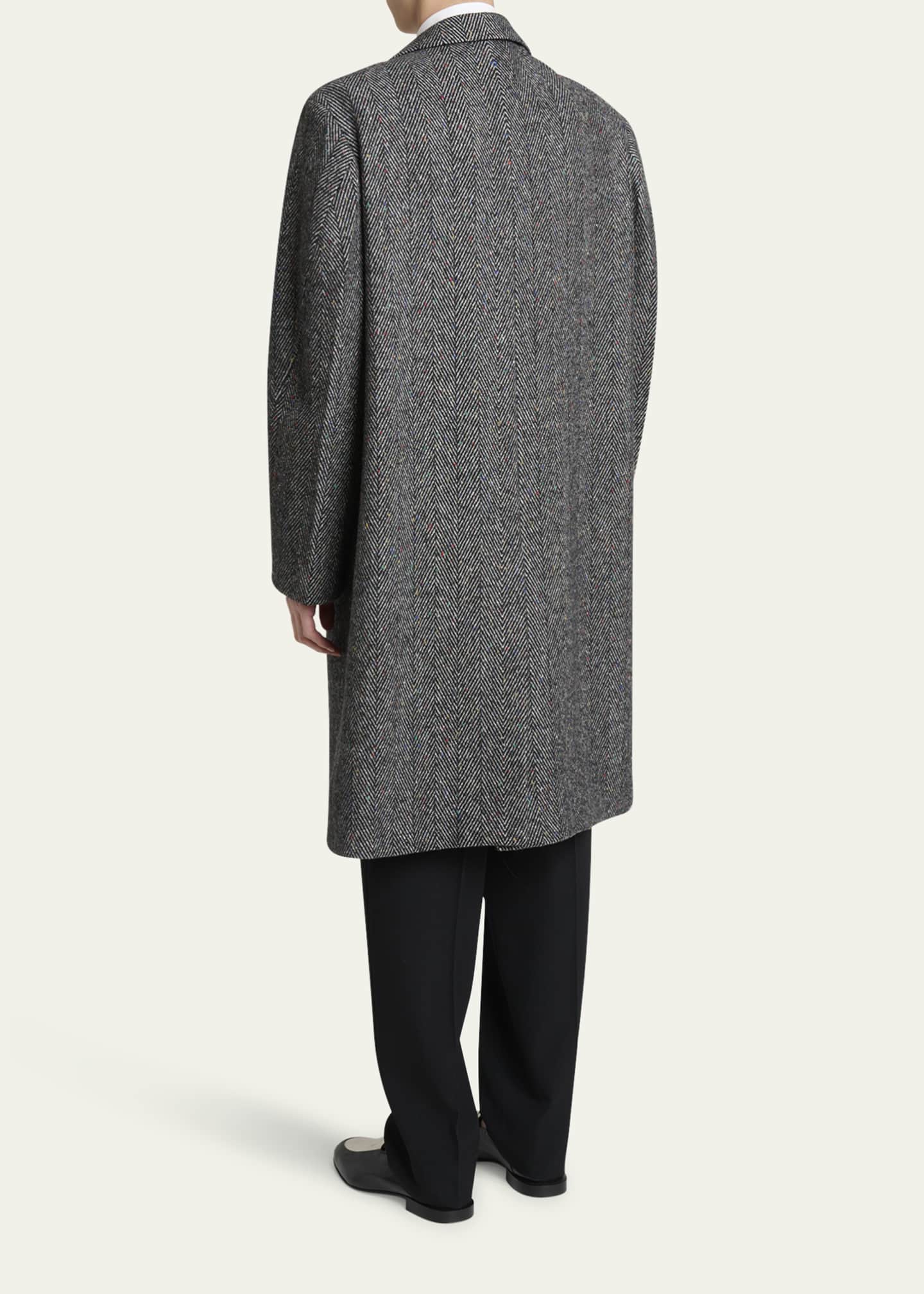 Givenchy Men's Donegal Herringbone Coat - Bergdorf Goodman