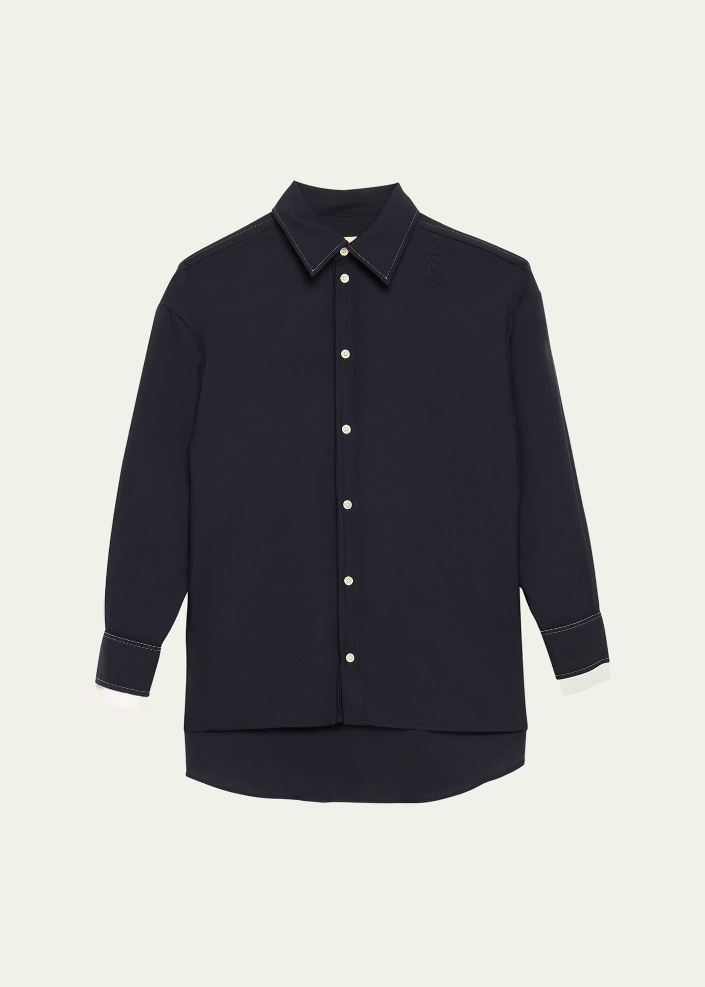 Marni Double Contrast Cuff Button-Front Shirt Image 1 of 5