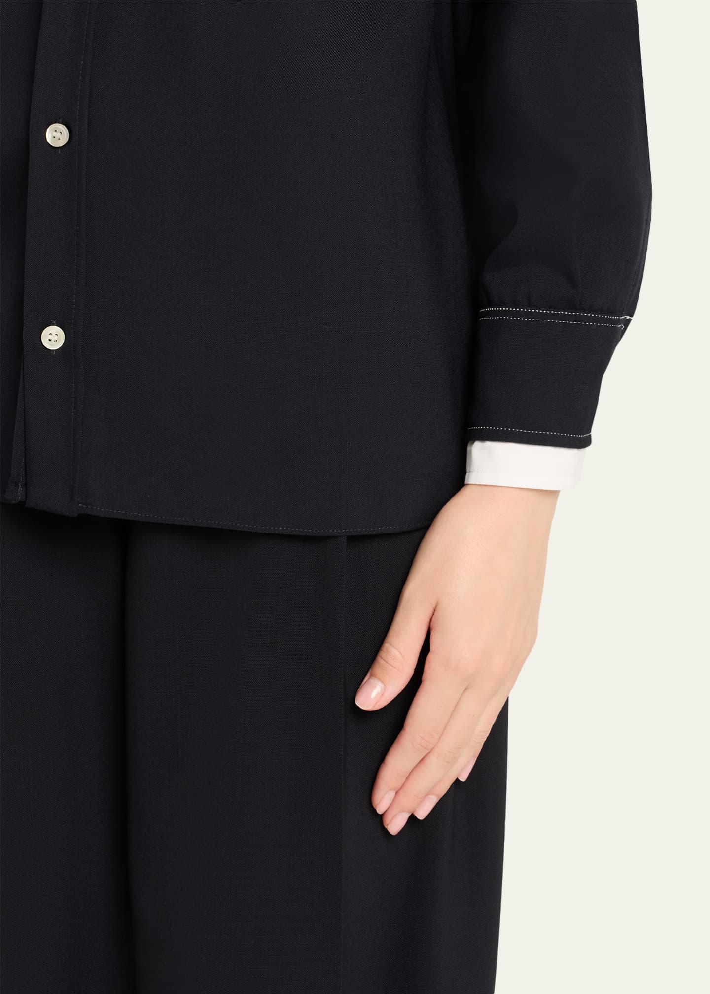 Marni Double Contrast Cuff Button-Front Shirt Image 5 of 5