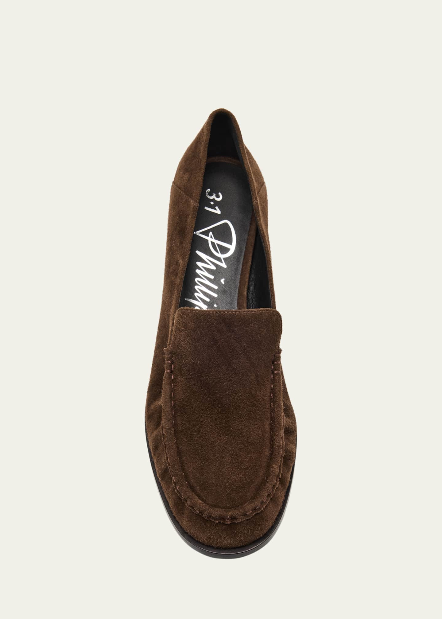 3.1 Phillip Lim Nadia Suede Heeled Loafers Image 4 of 4
