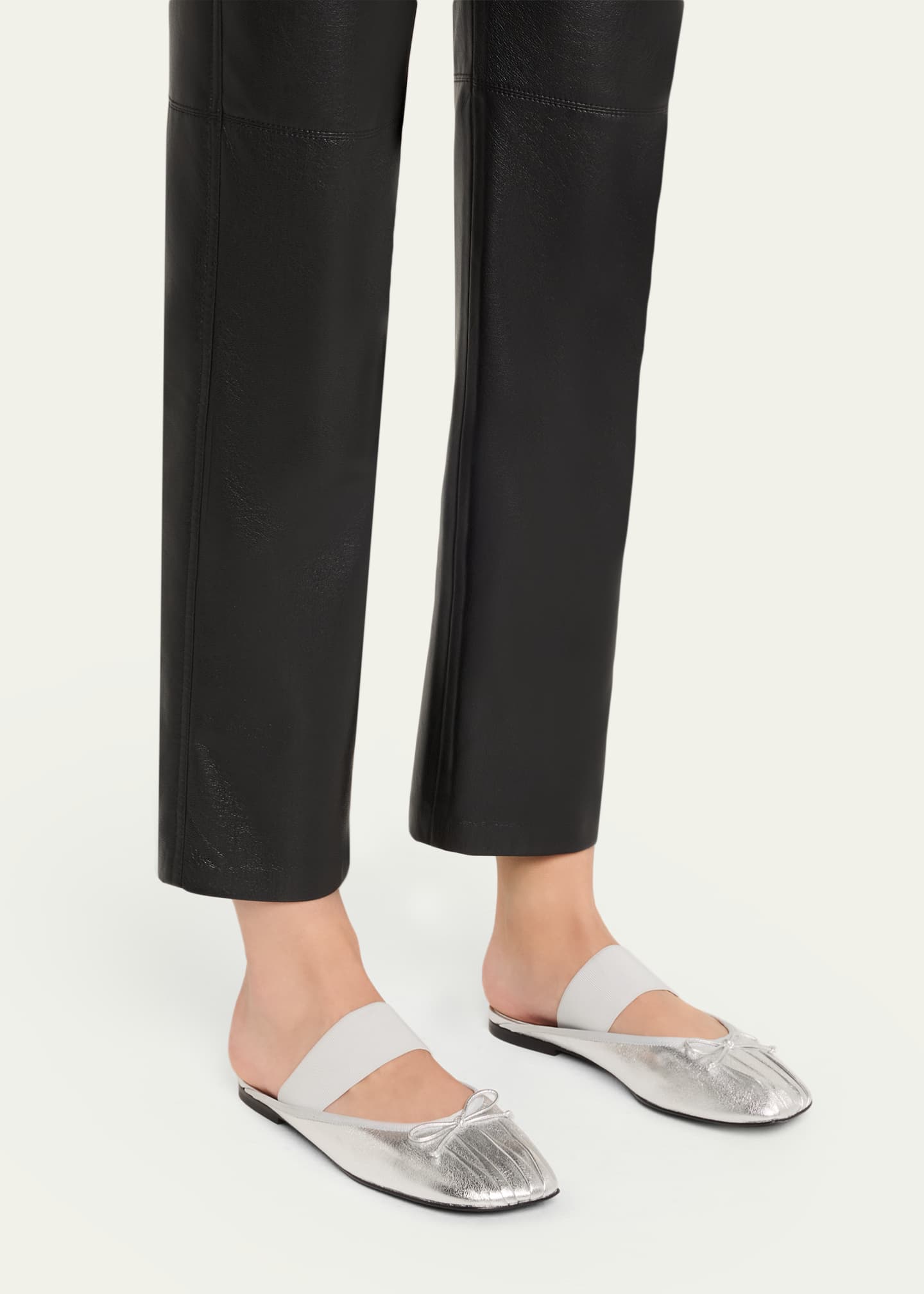 3.1 Phillip Lim ID Metallic Leather Ballerina Mules Image 2 of 6