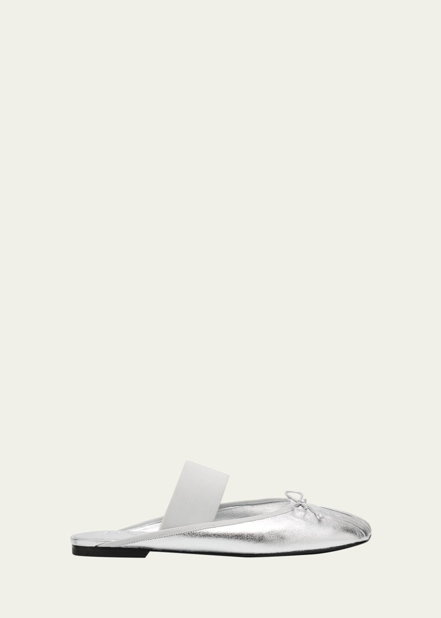 3.1 Phillip Lim ID Metallic Leather Ballerina Mules Image 1 of 6