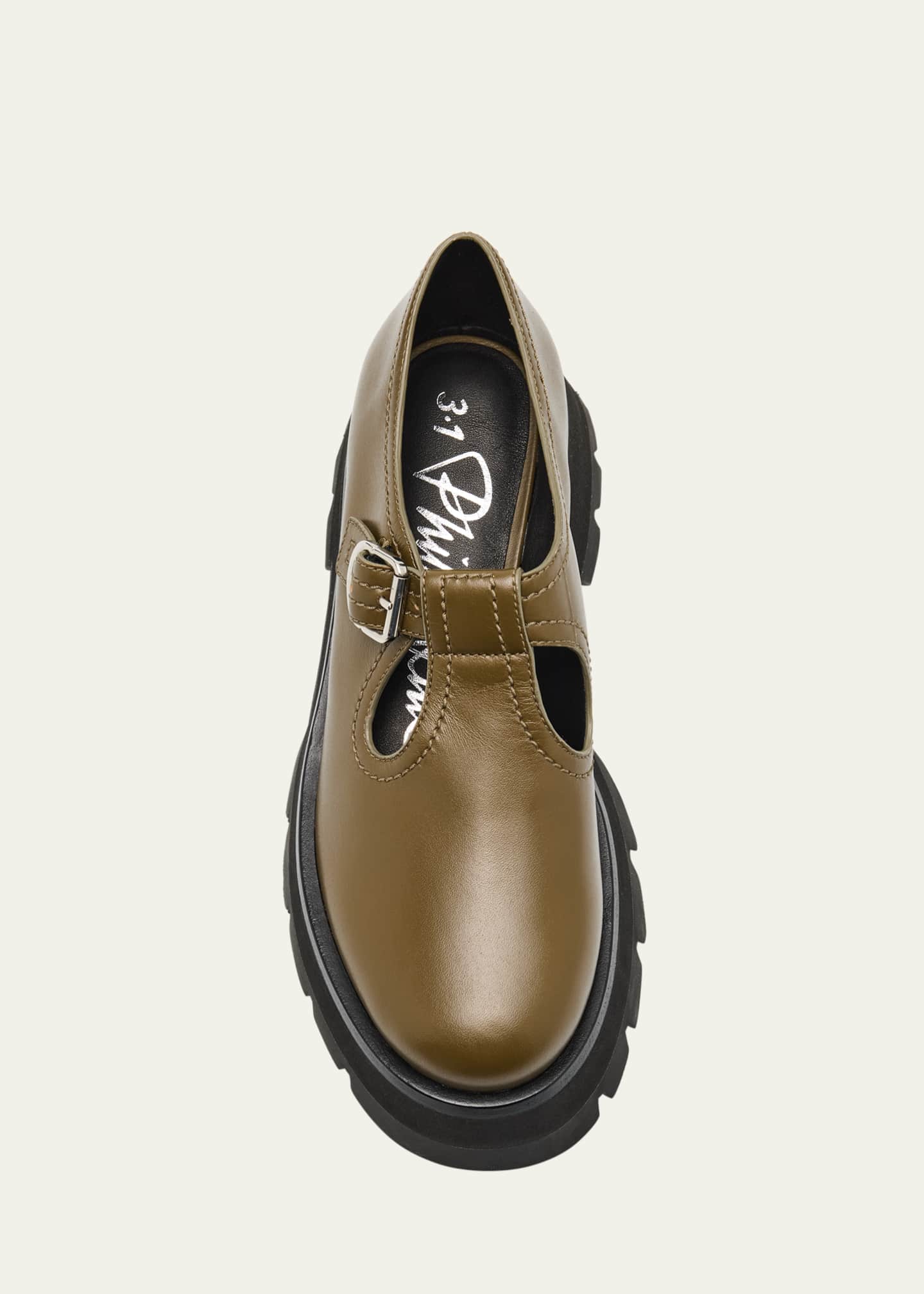 3.1 Phillip Lim Kate Lug-Sole Mary Jane Loafers Image 6 of 6
