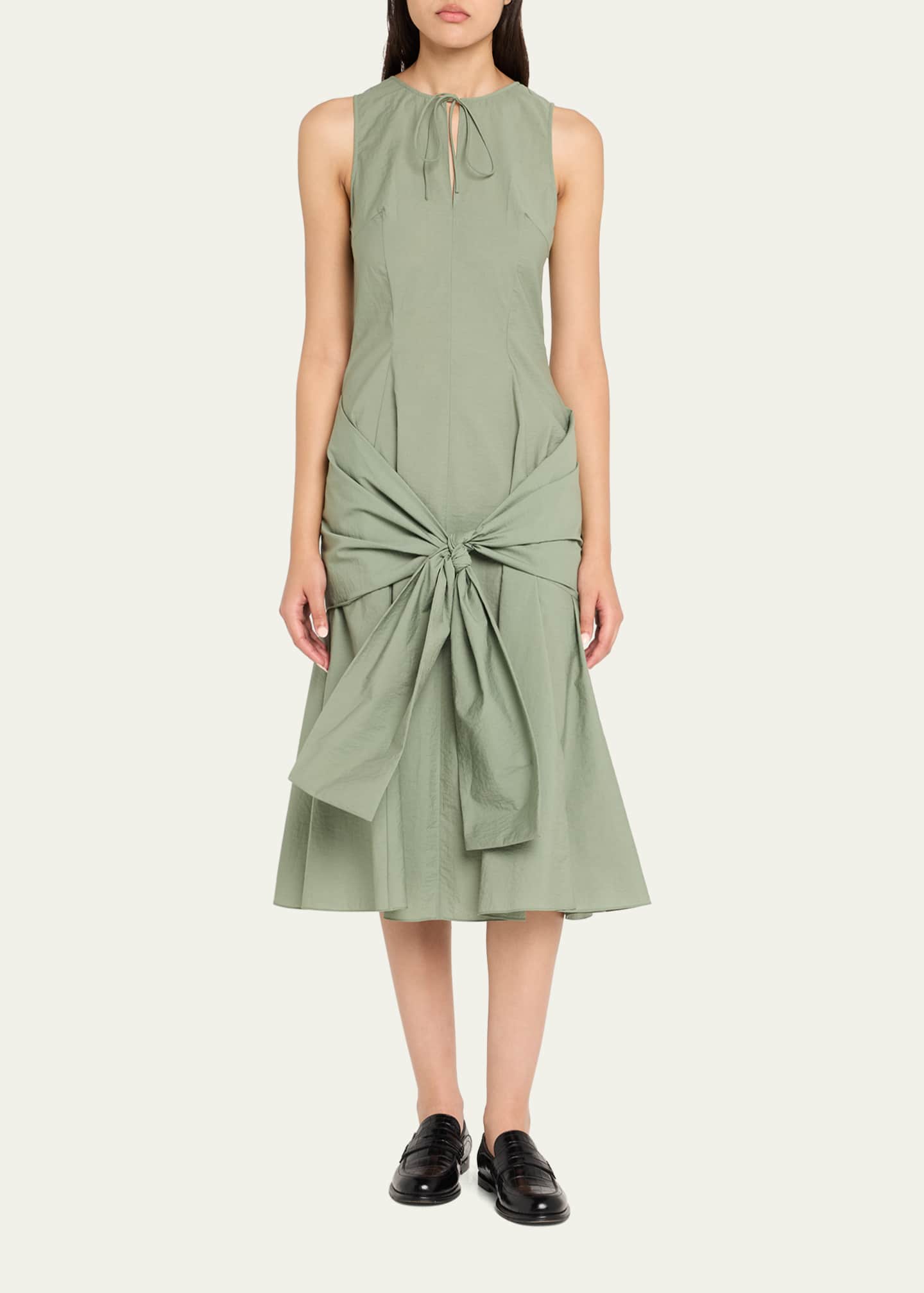 Loewe Draped Tie-Waist Midi Dress Image 2 of 5
