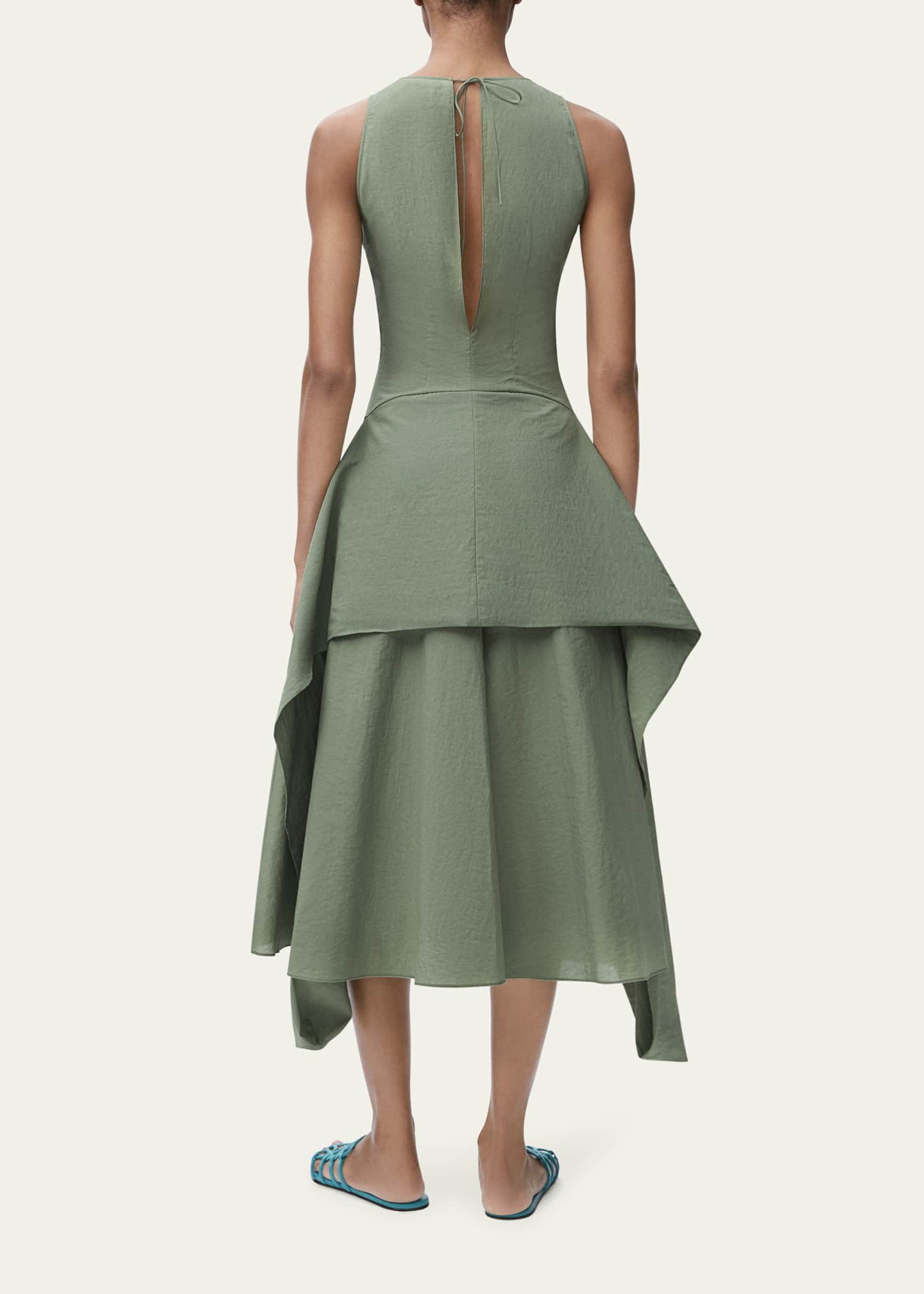 Loewe Draped Tie-Waist Midi Dress Image 3 of 5