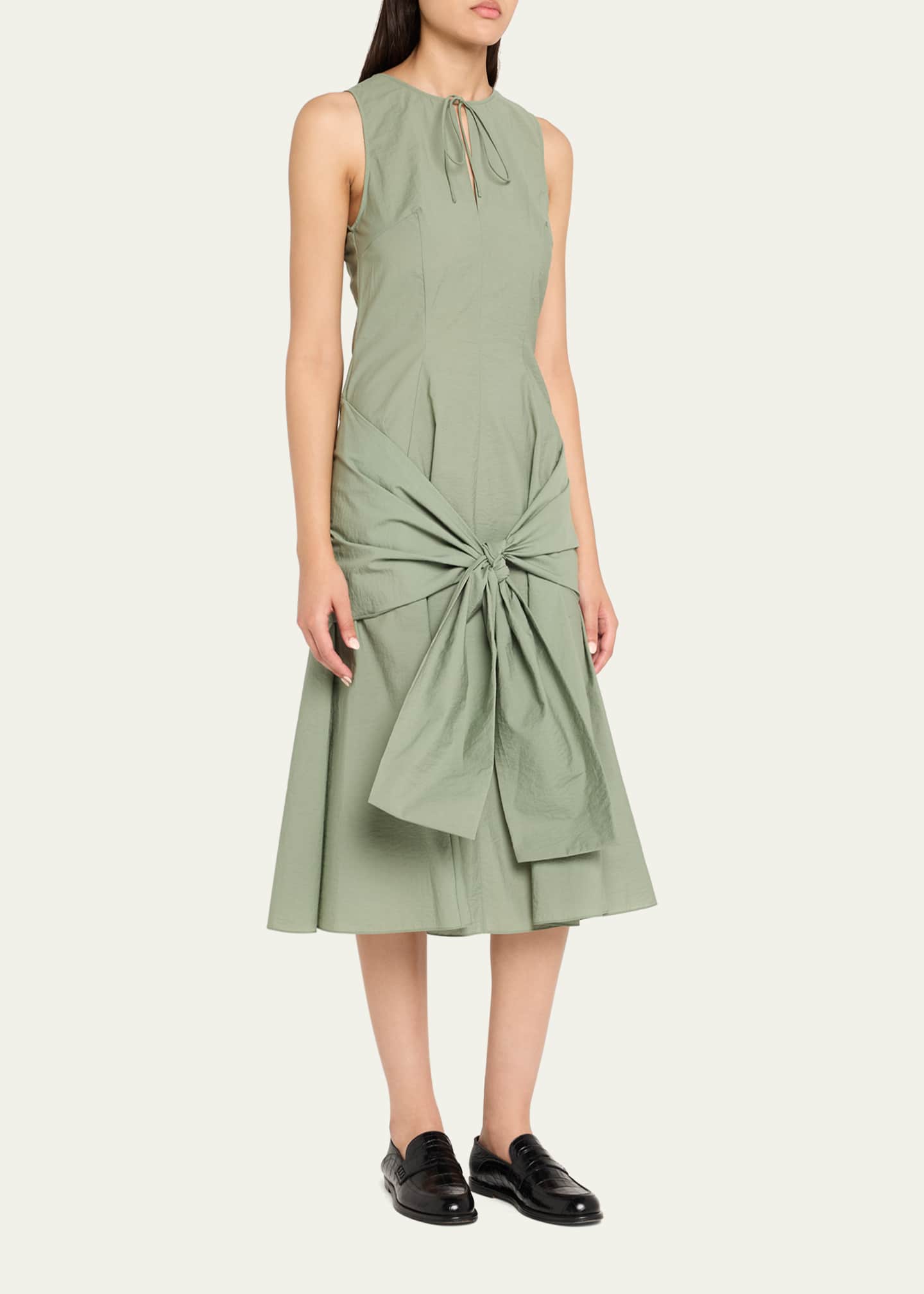 Loewe Draped Tie-Waist Midi Dress Image 4 of 5