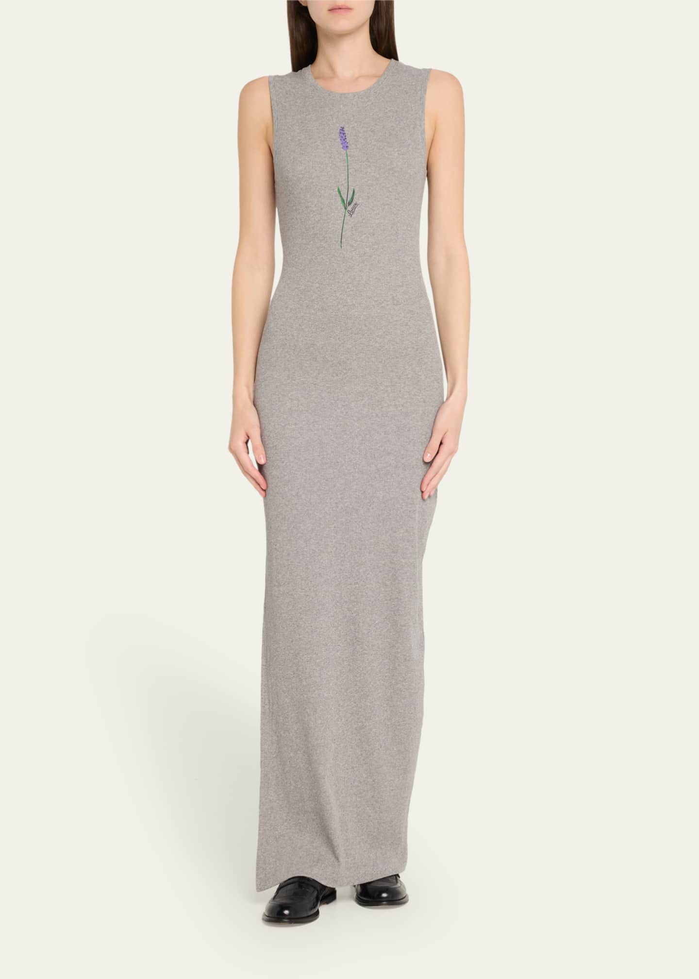Loewe x Paula’s Ibiza Flower Print Rib Maxi Tank Dress Image 2 of 5