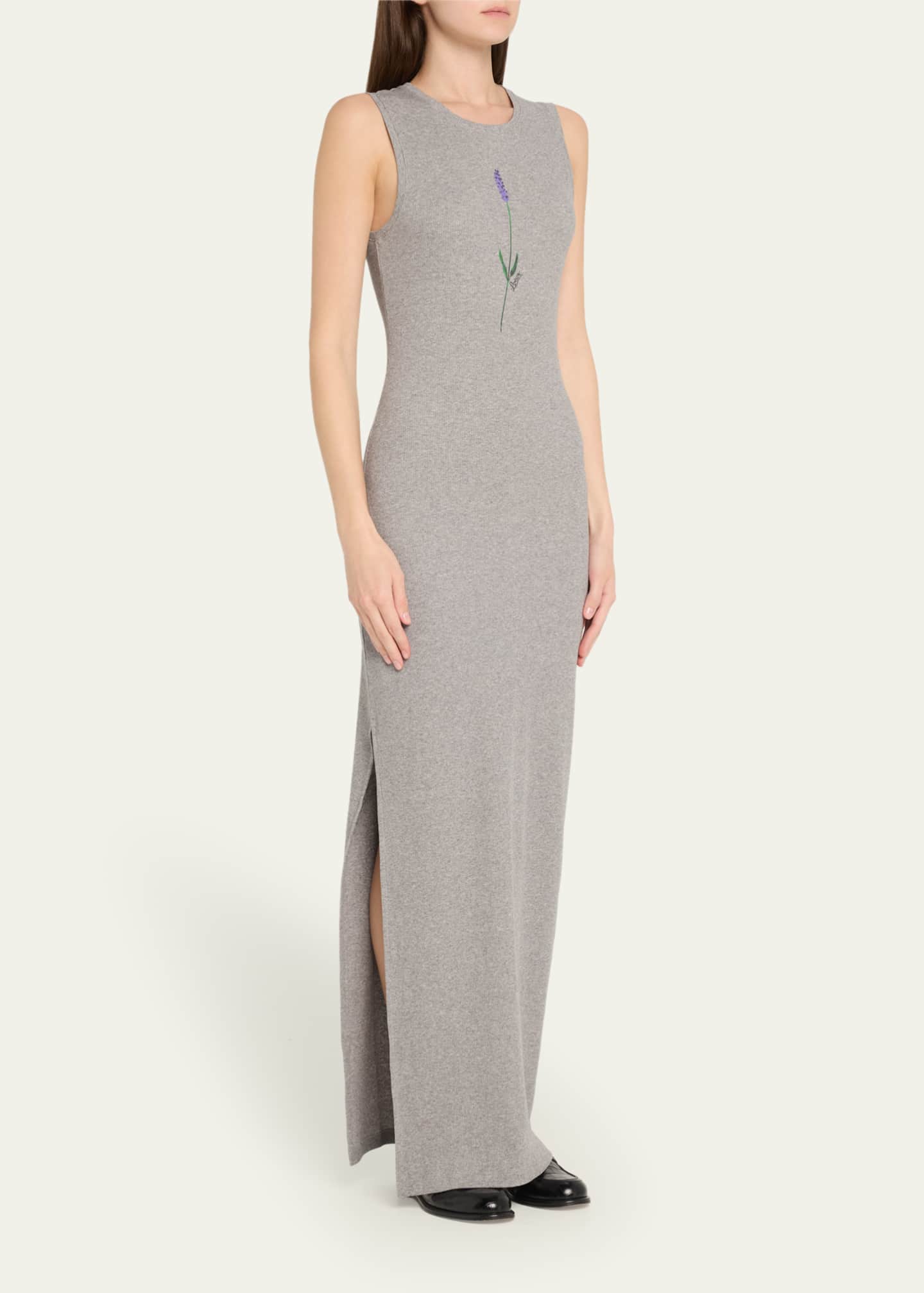 Loewe x Paula’s Ibiza Flower Print Rib Maxi Tank Dress Image 4 of 5