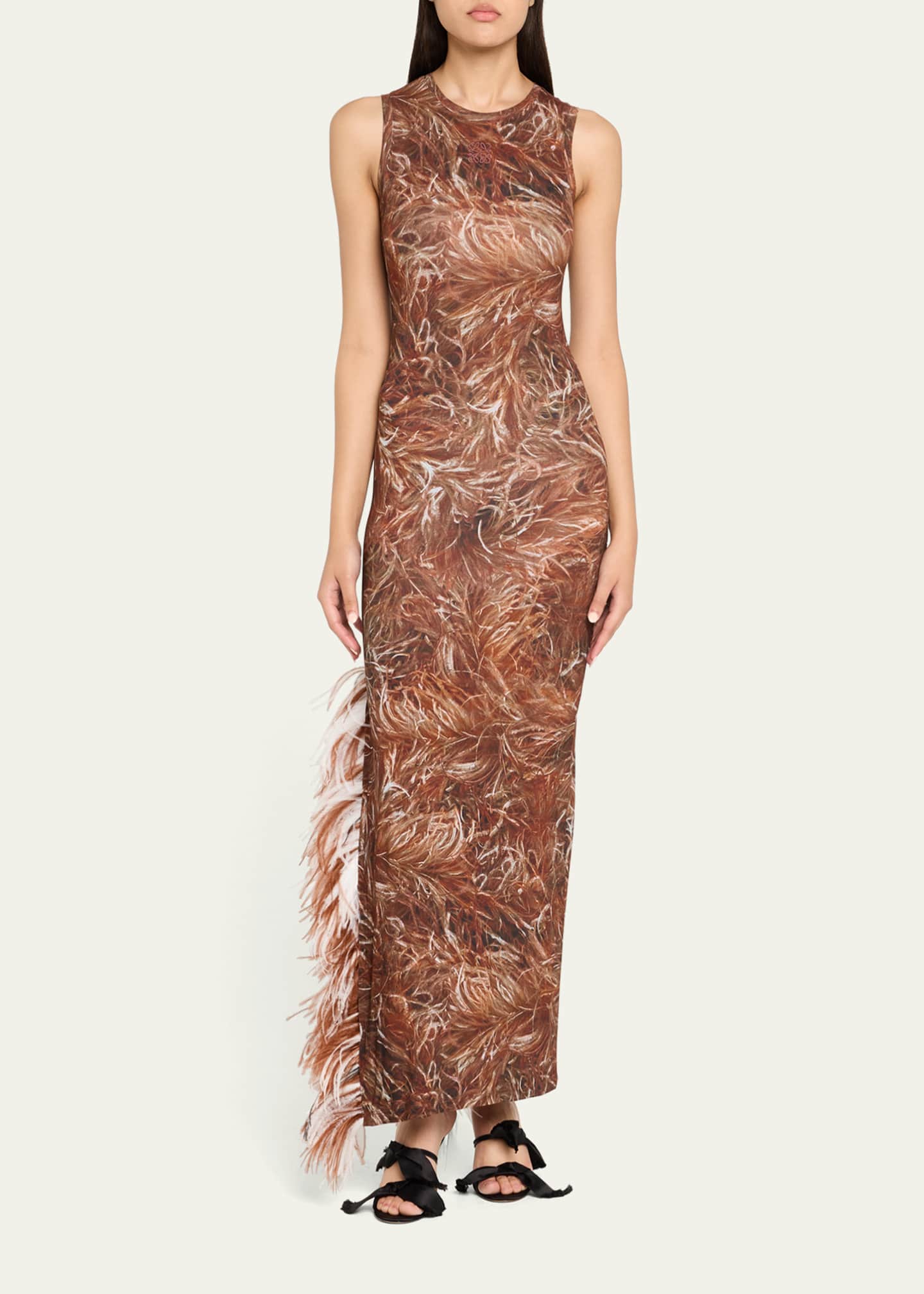 Loewe Feather Detail Tank Maxi Dress - Bergdorf Goodman