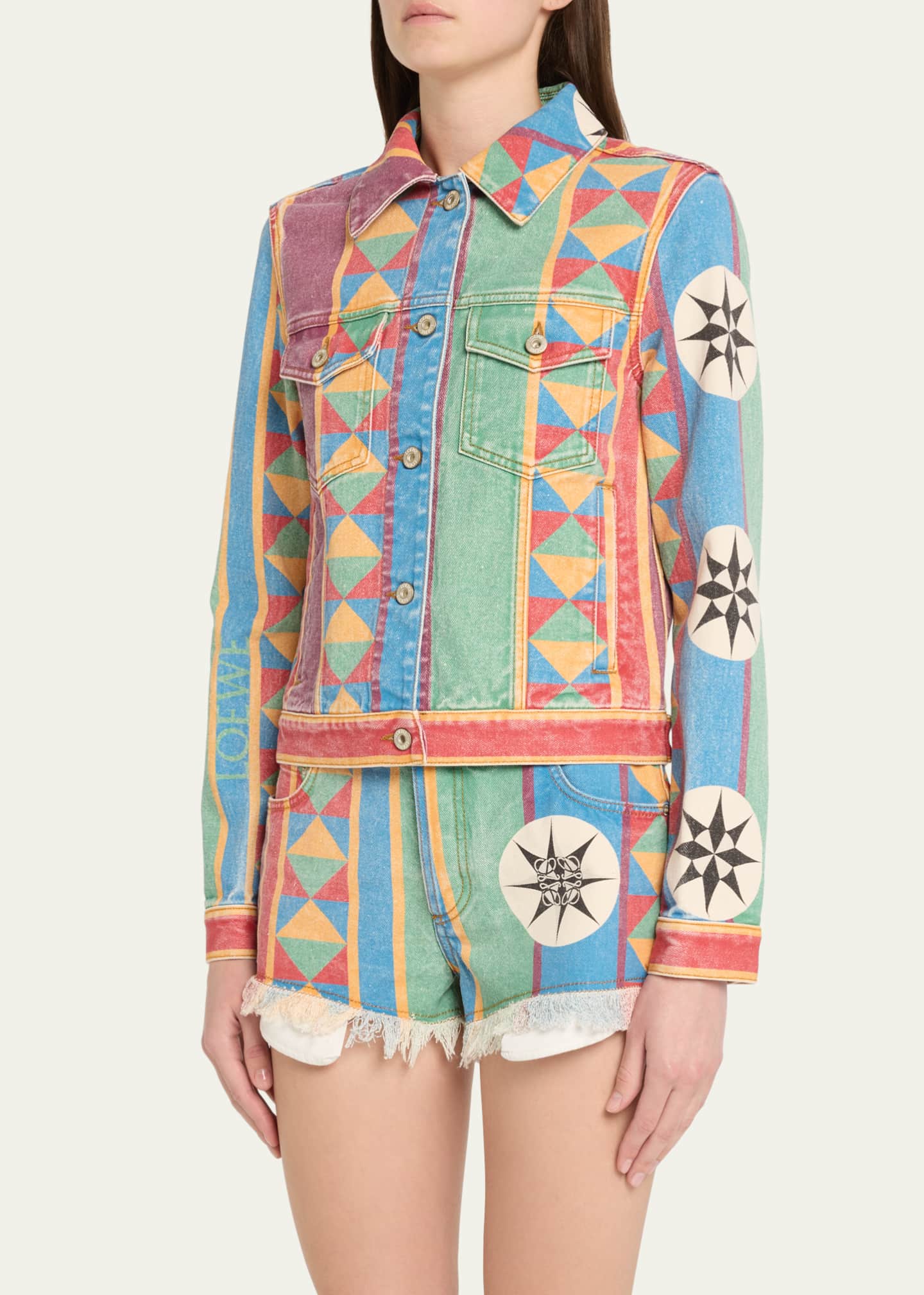 Loewe Anagram Geo Printed Denim Jacket Image 4 of 5