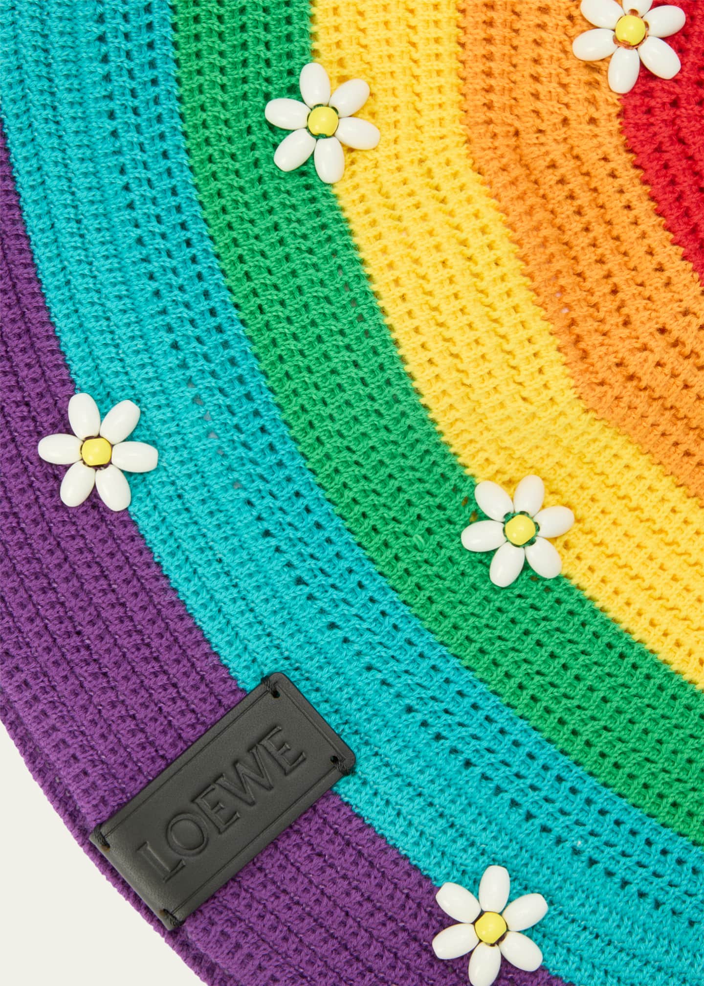 Loewe Men's Knit Daisy Rainbow Bucket Hat Image 2 of 3