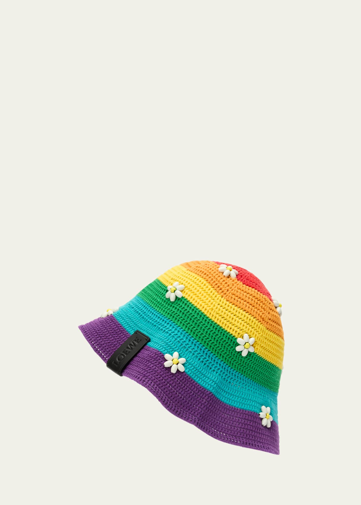 Loewe Men's Knit Daisy Rainbow Bucket Hat Image 3 of 3