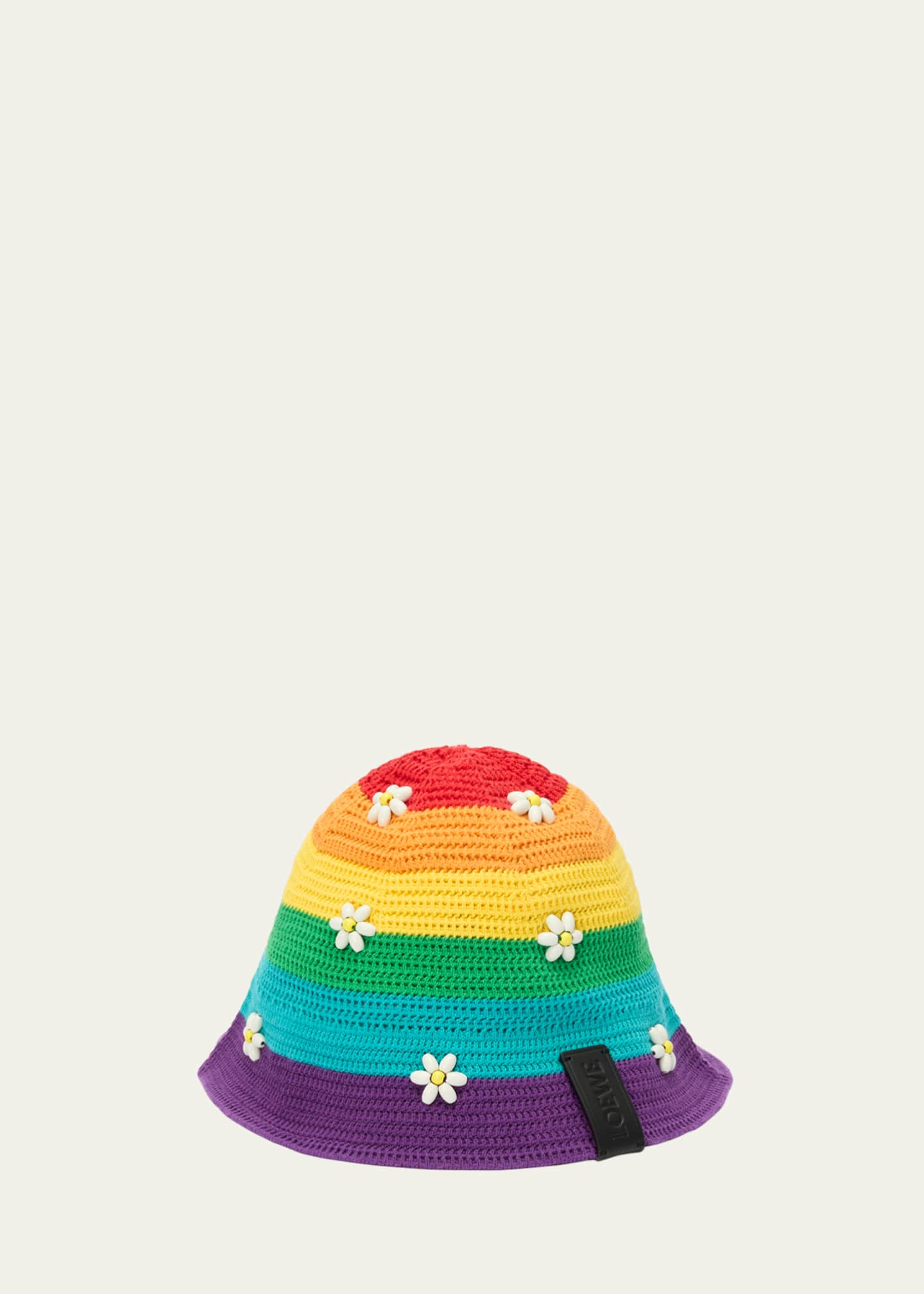 Loewe Men's Knit Daisy Rainbow Bucket Hat Image 1 of 3