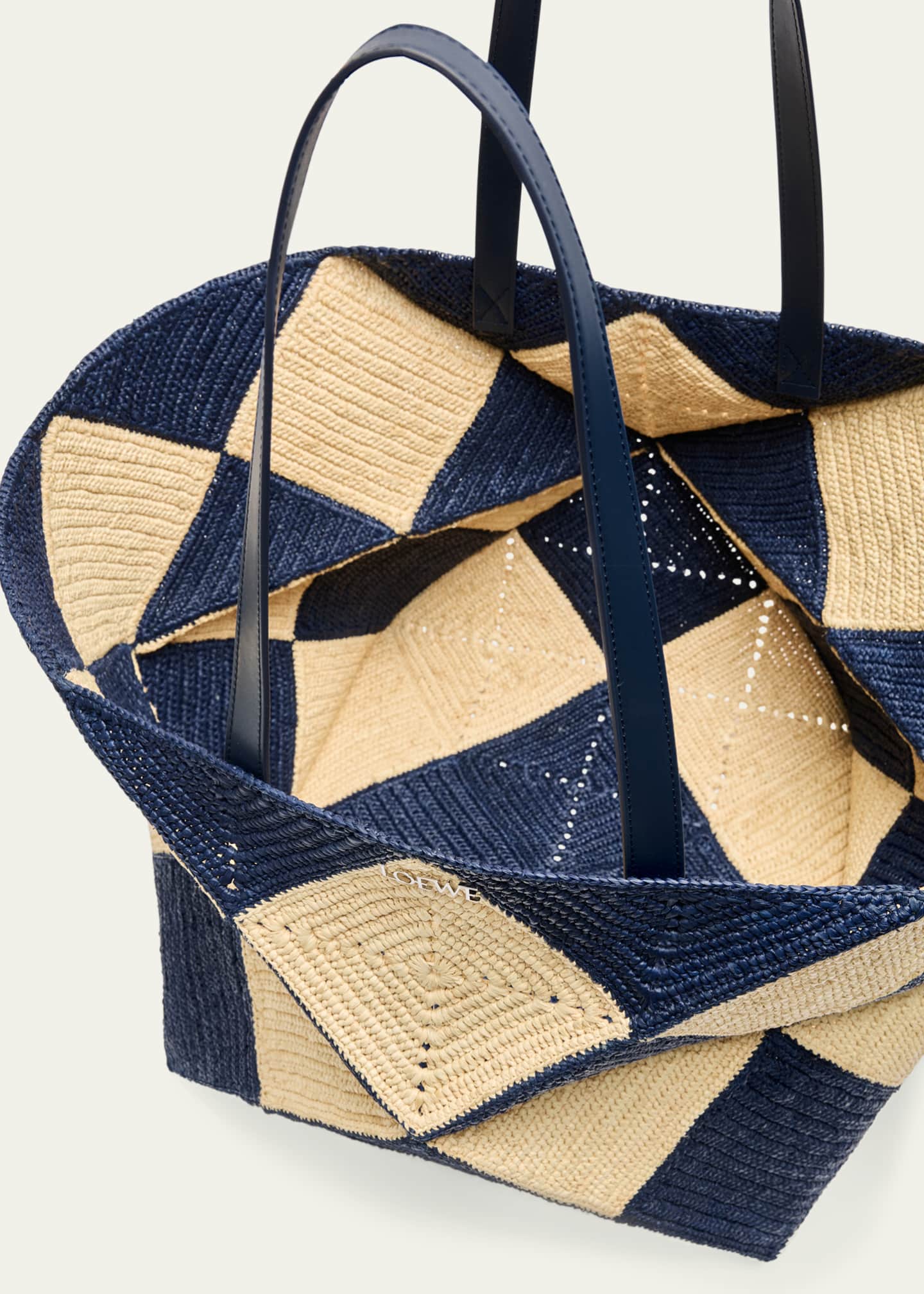 Loewe Men's XXL Puzzle Fold Raffia Tote Bag Image 3 of 4