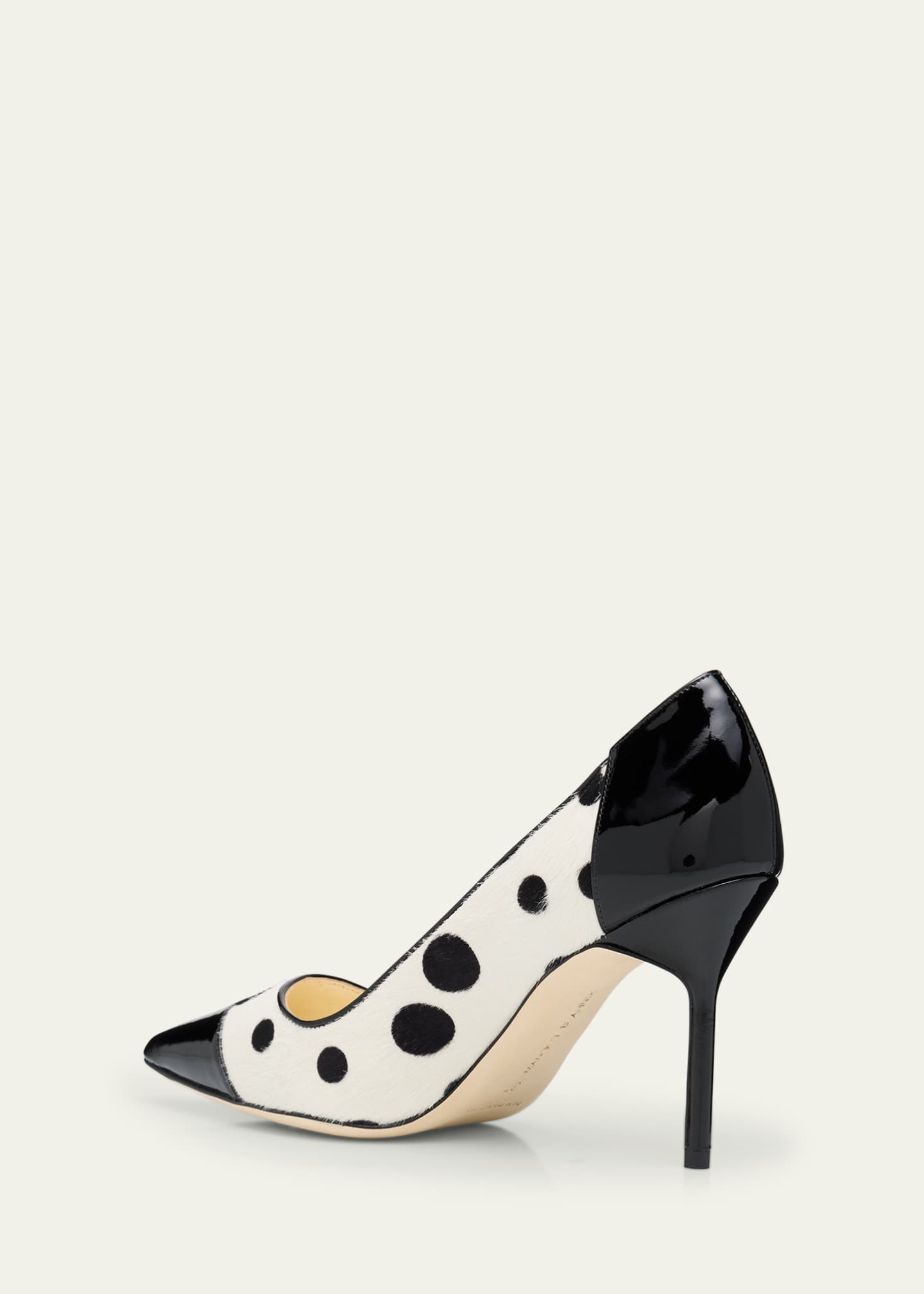 Manolo Blahnik Capcour Polka Dot Mixed-Media Pumps Image 2 of 4