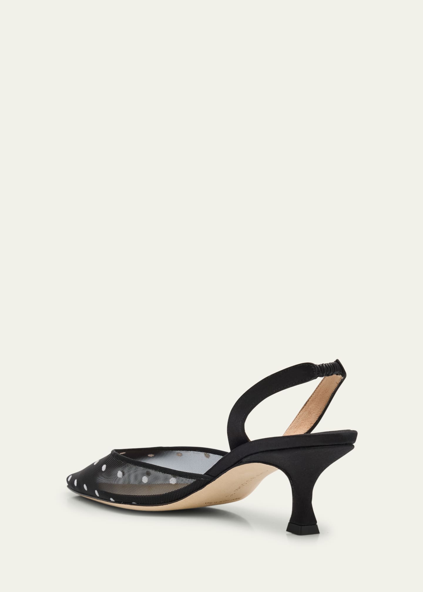Manolo Blahnik Carolyne Polka-Dot Mesh Pumps Image 4 of 6