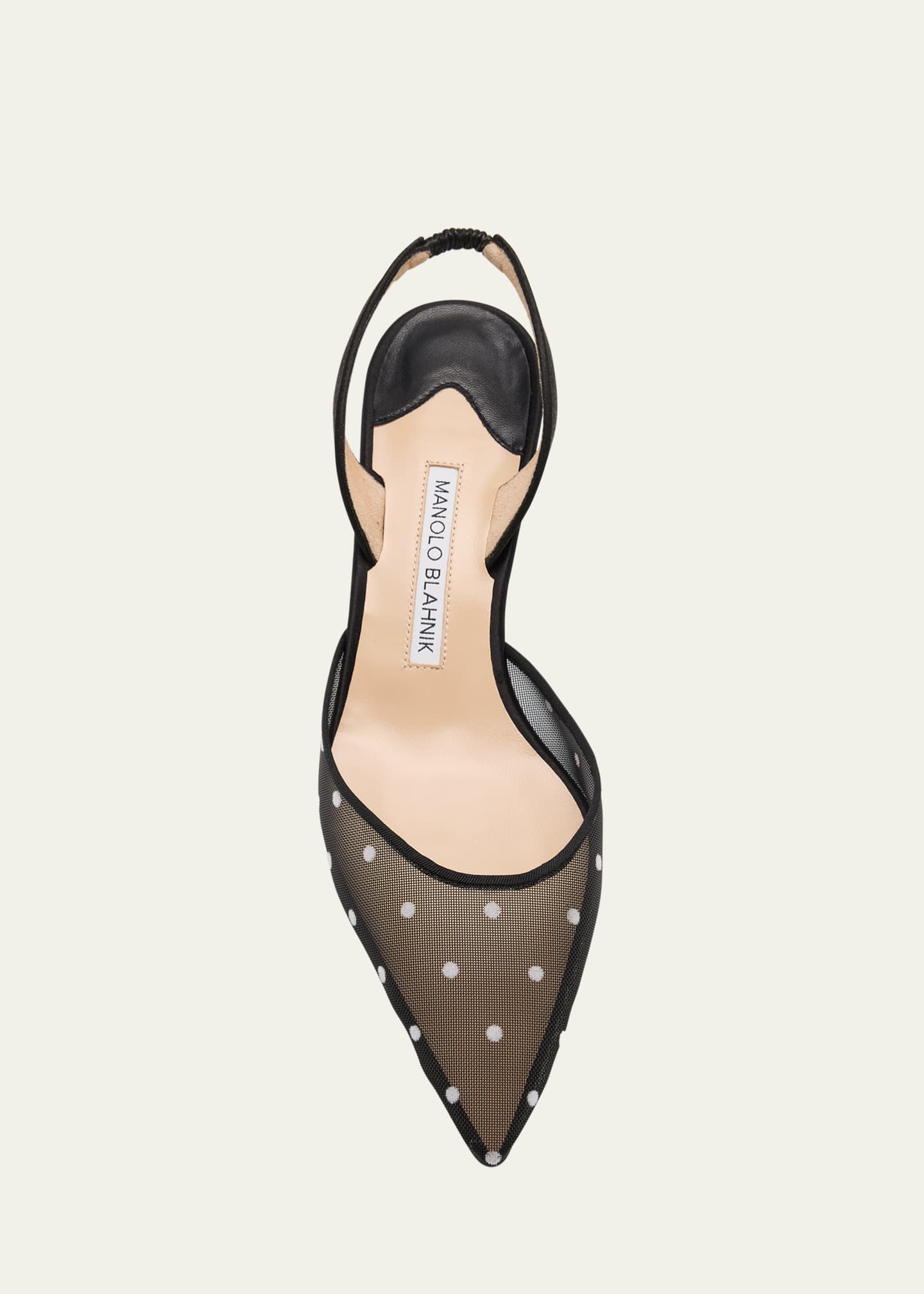Manolo Blahnik Carolyne Polka-Dot Mesh Pumps Image 6 of 6