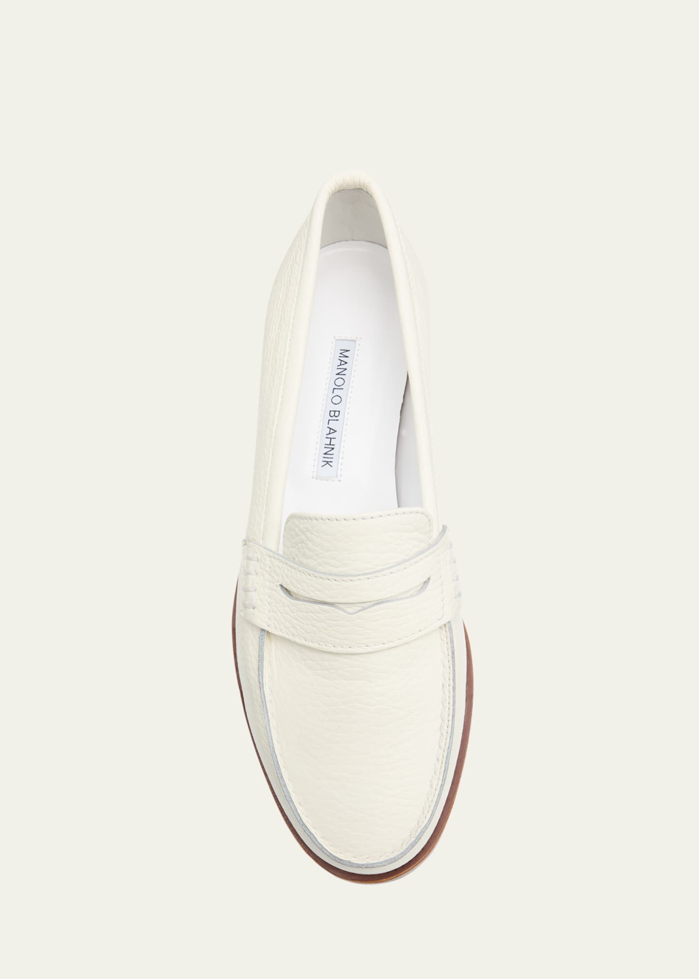 Manolo Blahnik Perrita Leather Penny Loafers Image 4 of 4