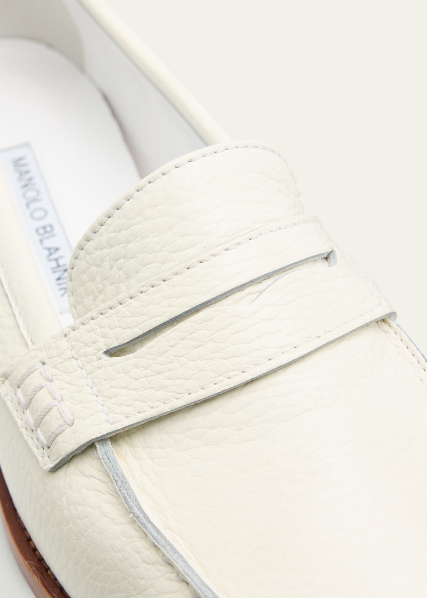 Manolo Blahnik Perrita Leather Penny Loafers Image 3 of 4