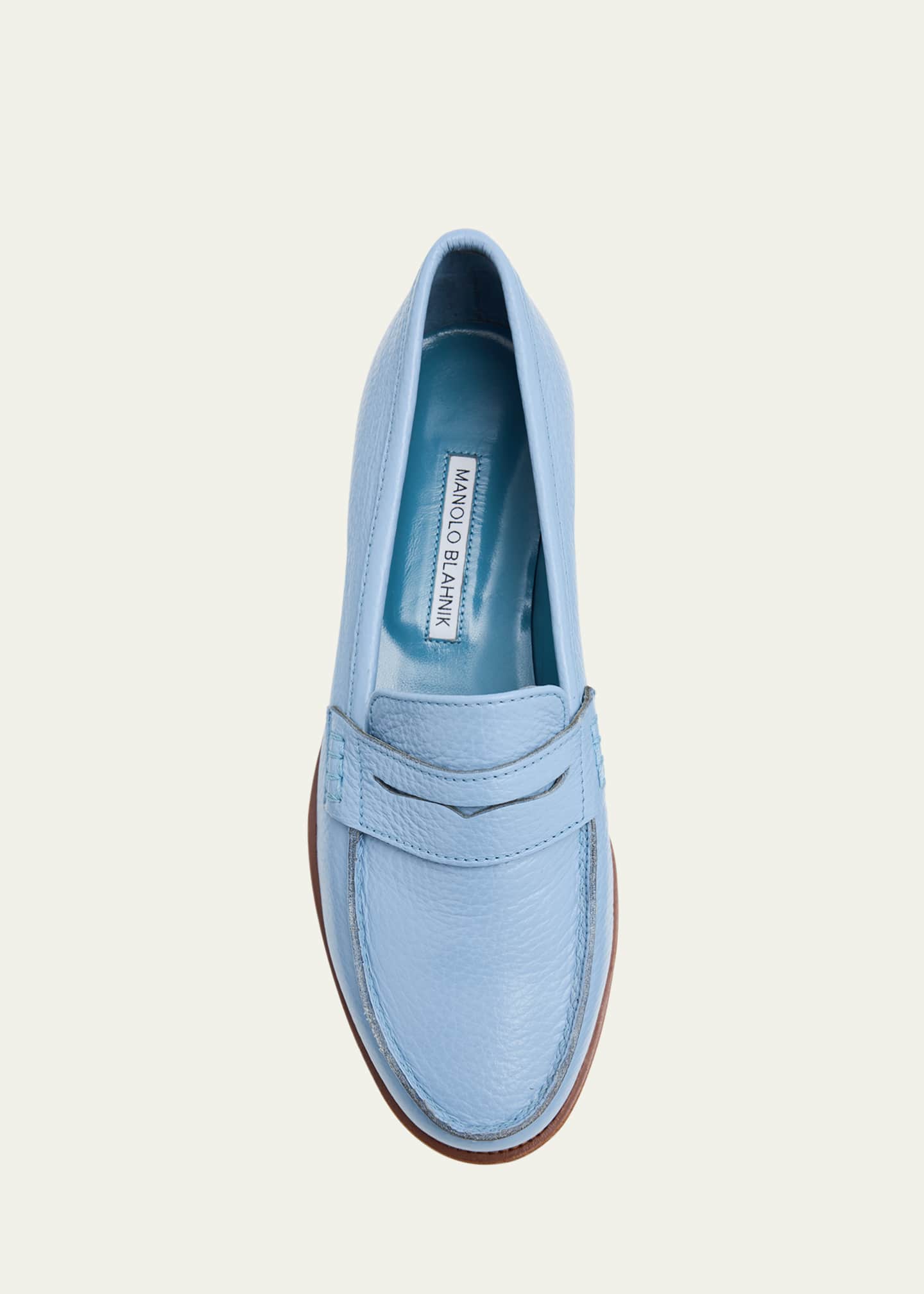 Manolo Blahnik Perrita Leather Penny Loafers Image 4 of 4
