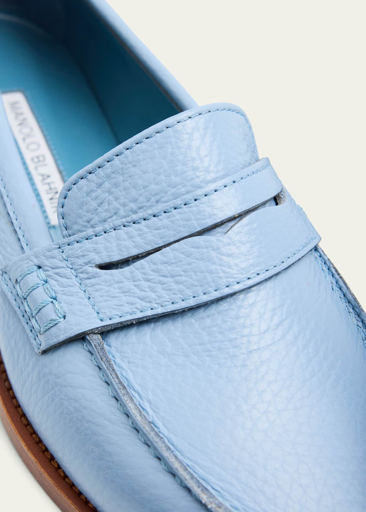 Manolo Blahnik Perrita Leather Penny Loafers Image 3 of 4