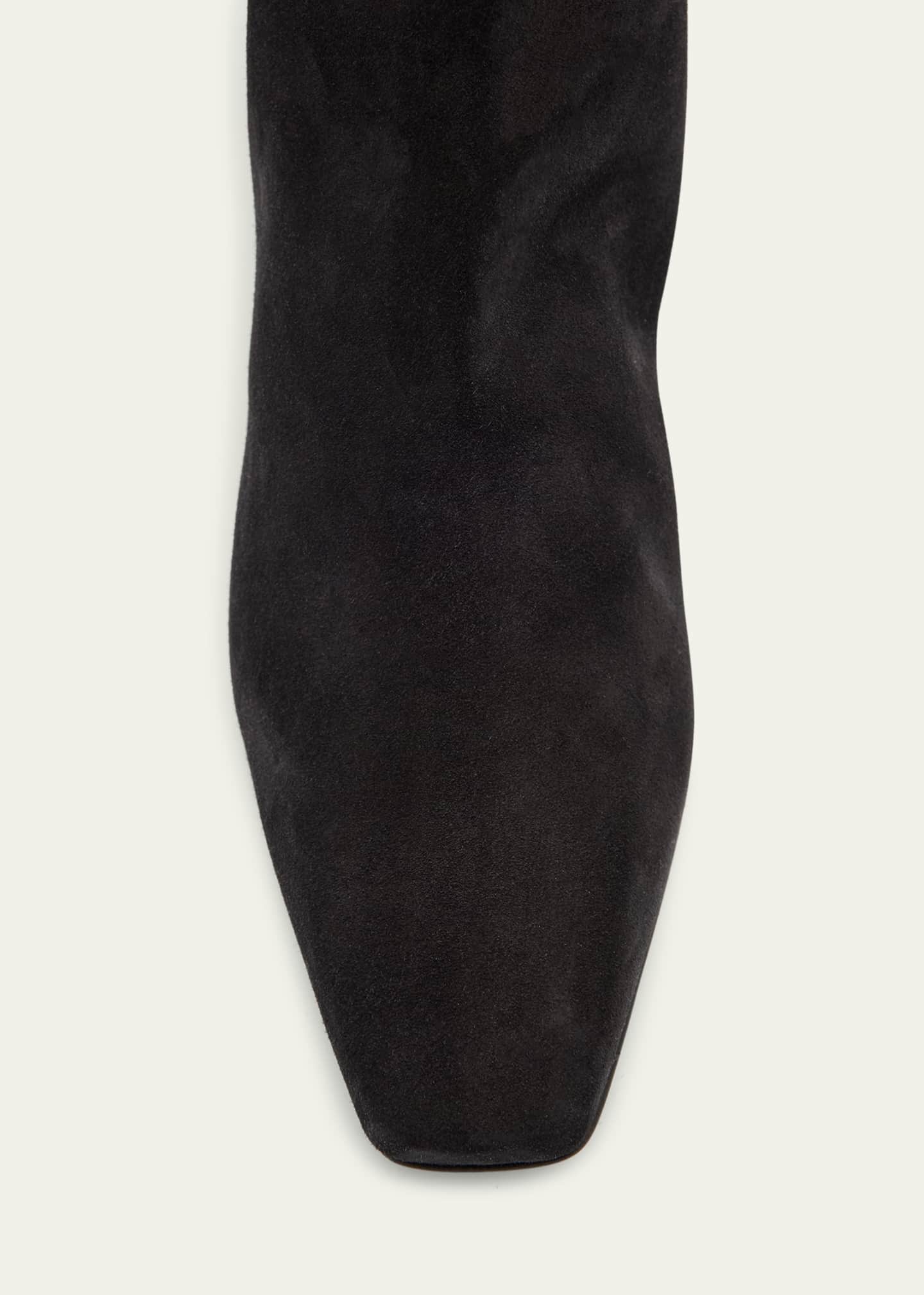 Manolo Blahnik Gore Suede Block Heel Knee Boots Image 4 of 4