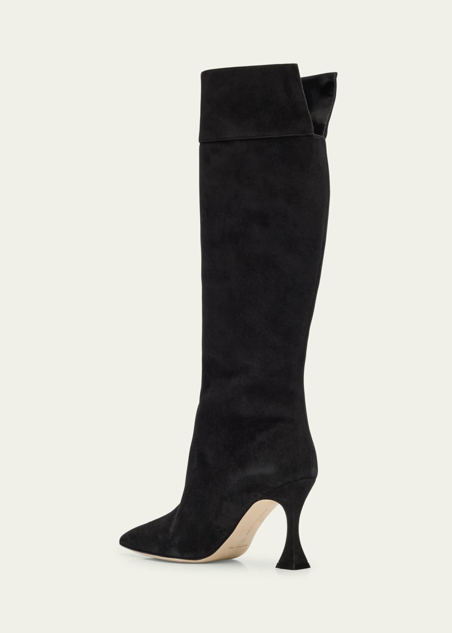 Manolo Blahnik Miralonepla Suede Knee Boots - Bergdorf Goodman