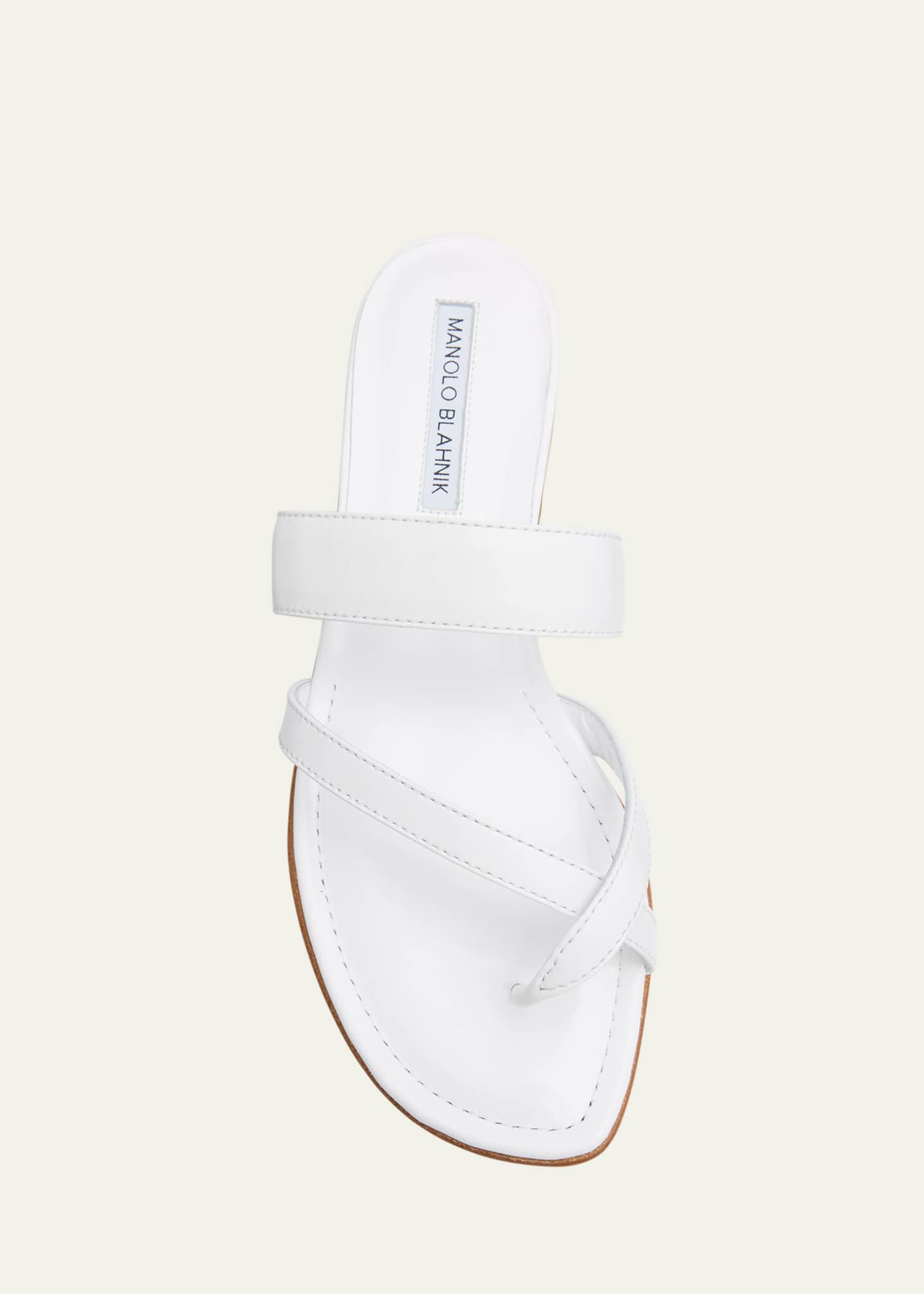 Manolo Blahnik Susa Flat Leather Sandals Image 4 of 4