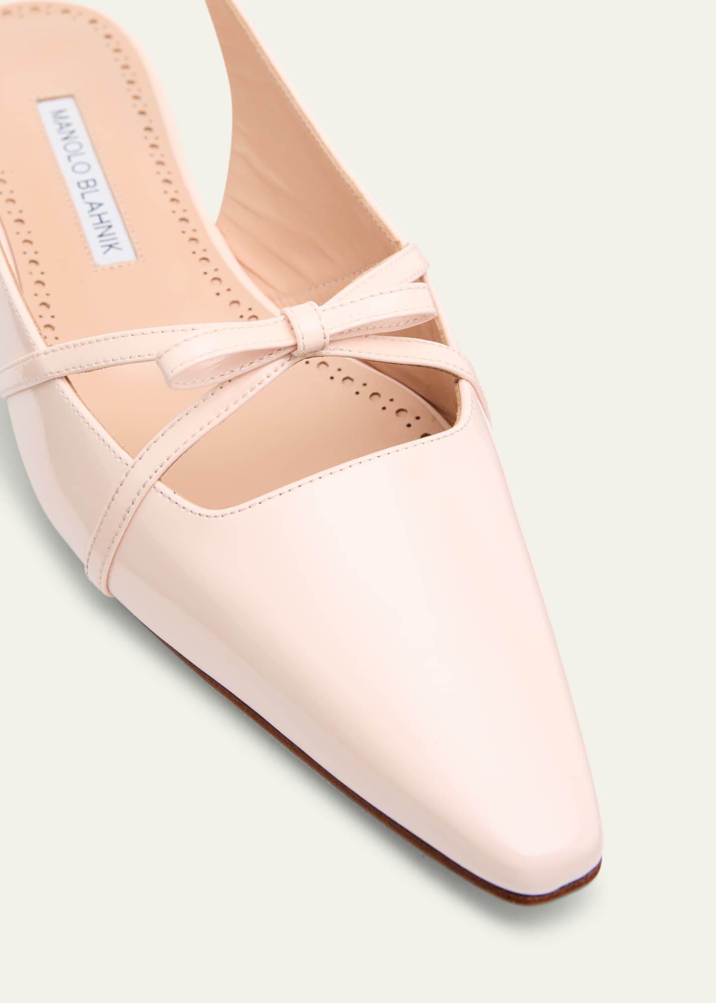 Manolo Blahnik Daria Patent Leather Slingback Ballerina Flats Image 3 of 4