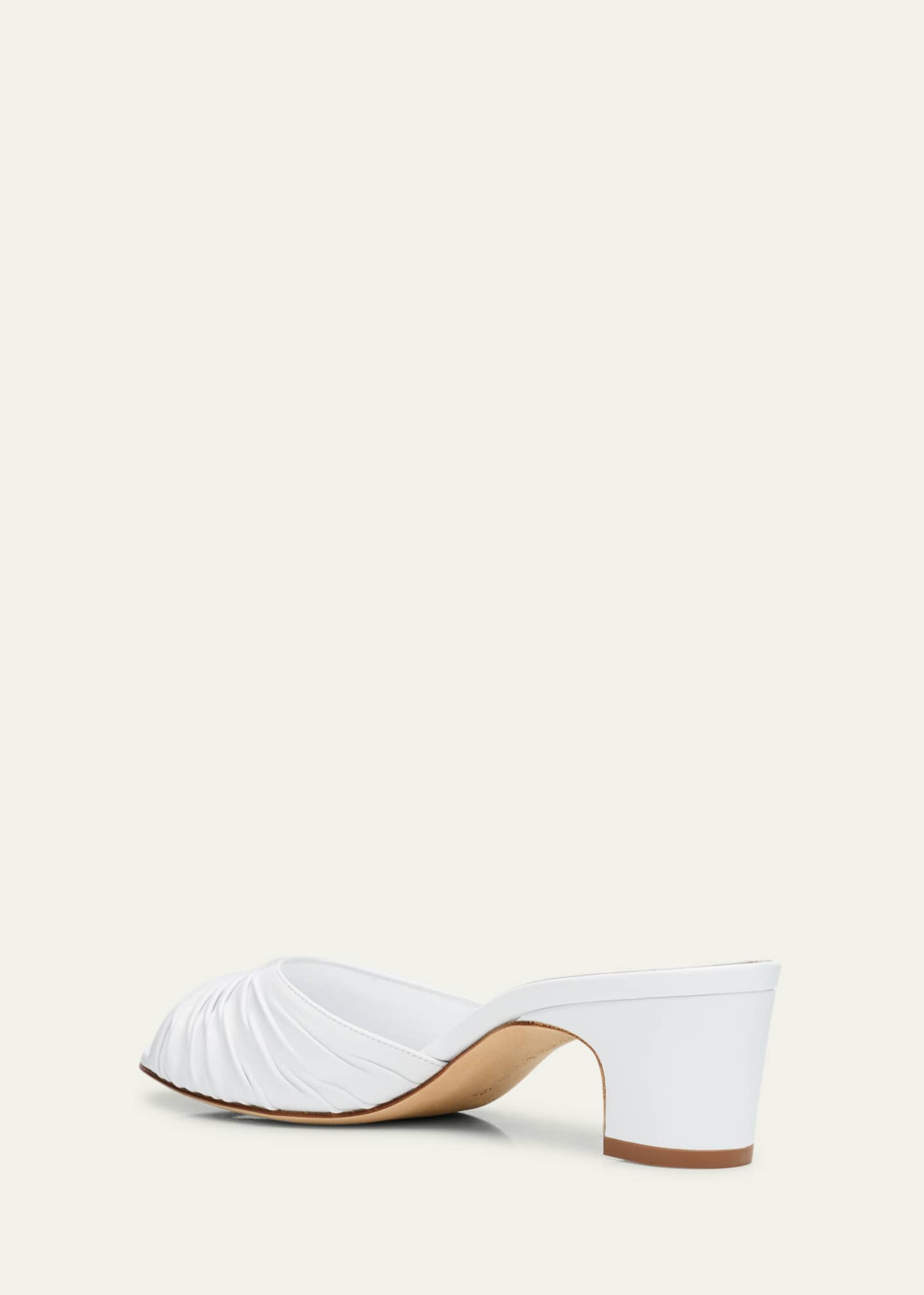 Manolo Blahnik Ruched Leather Slide Sandals - Bergdorf Goodman