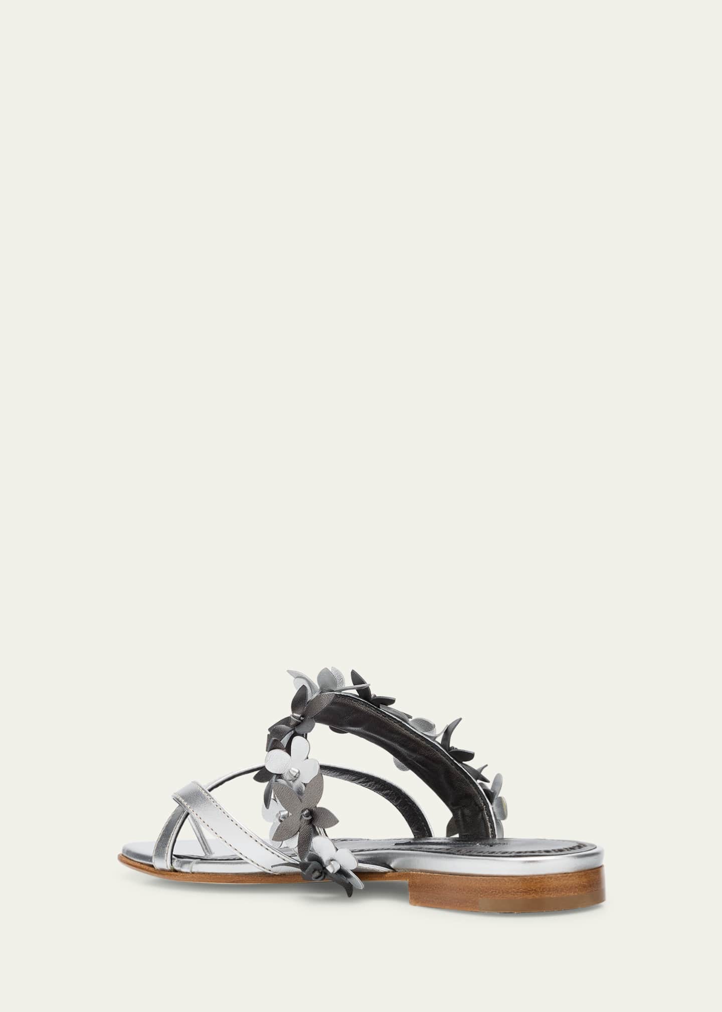 Manolo Blahnik Fiosa Leather Flat Sandals Image 2 of 4