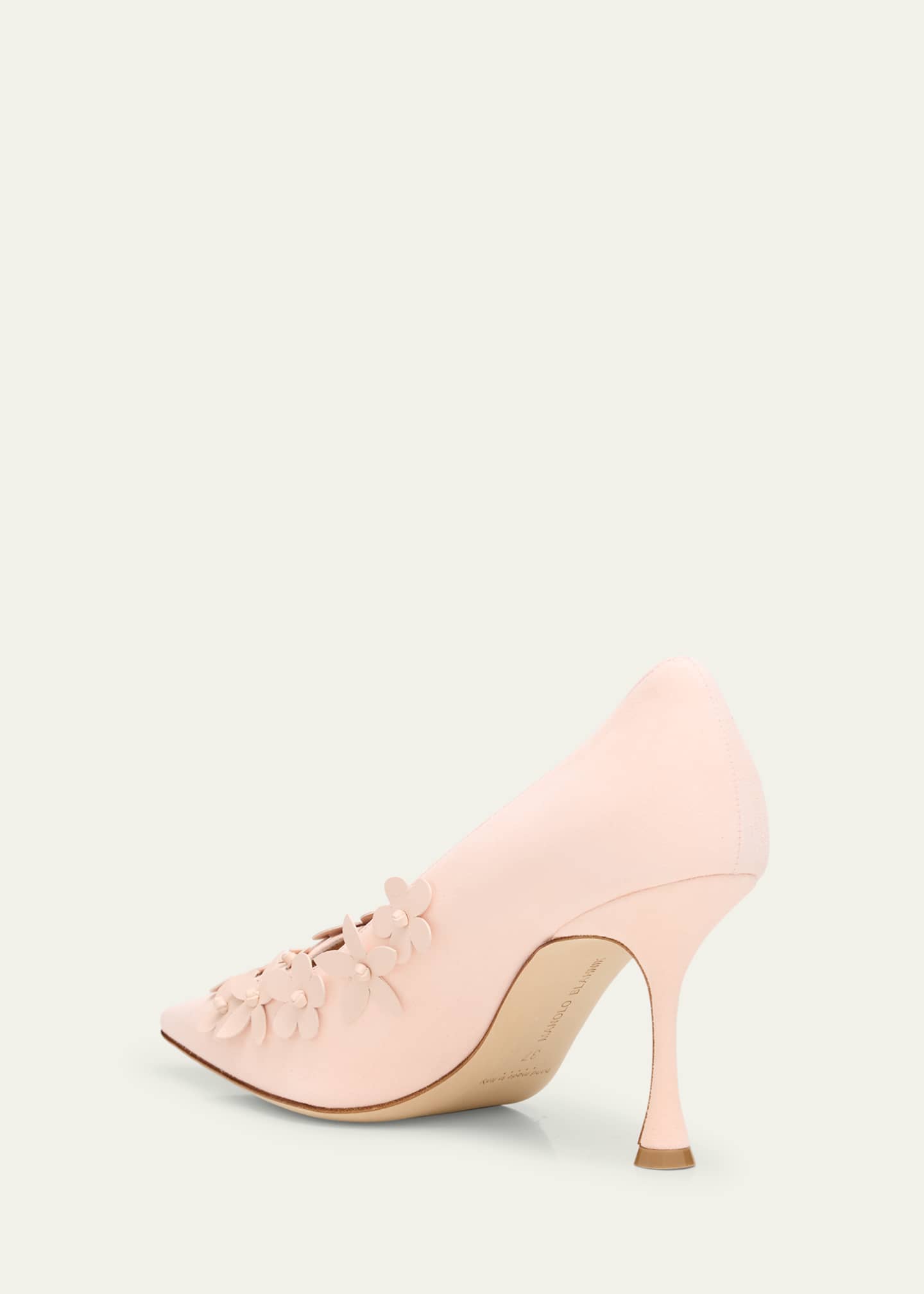 Manolo Blahnik Harneclo Suede Pointed-Toe Pumps Image 2 of 4