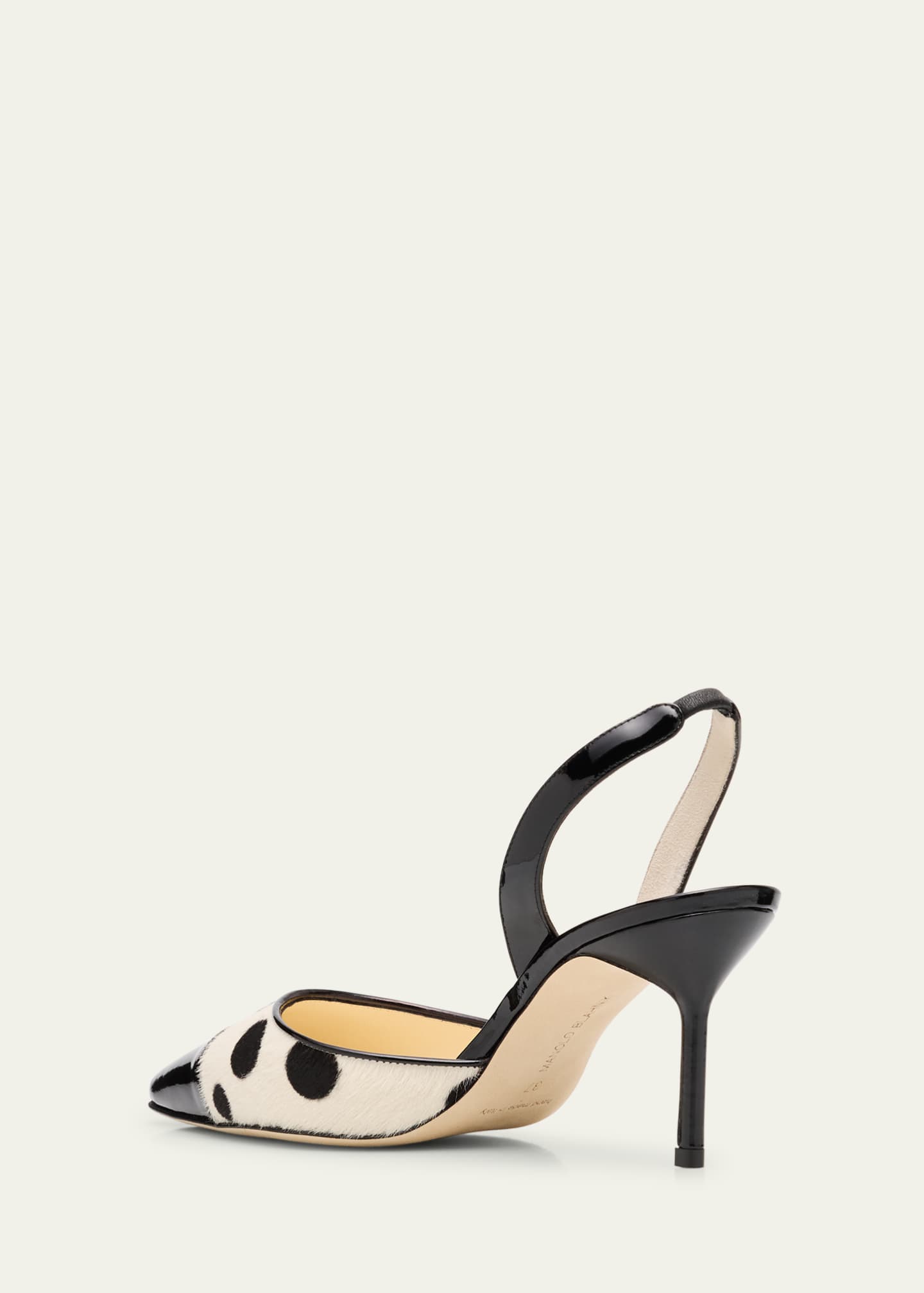 Capsli Polka-Dot Calf Hair and Patent Leather Pumps