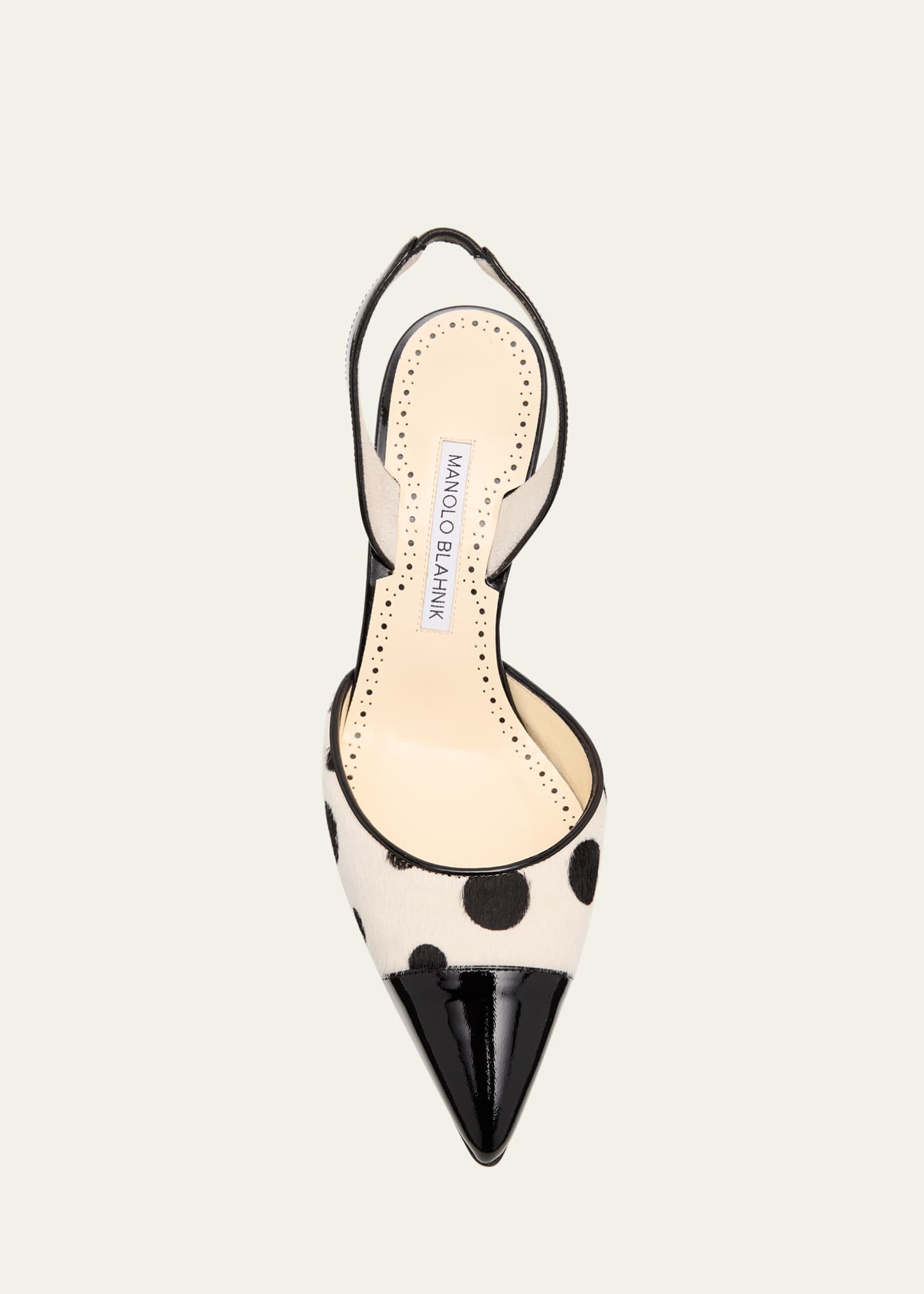 Capsli Polka-Dot Calf Hair and Patent Leather Pumps