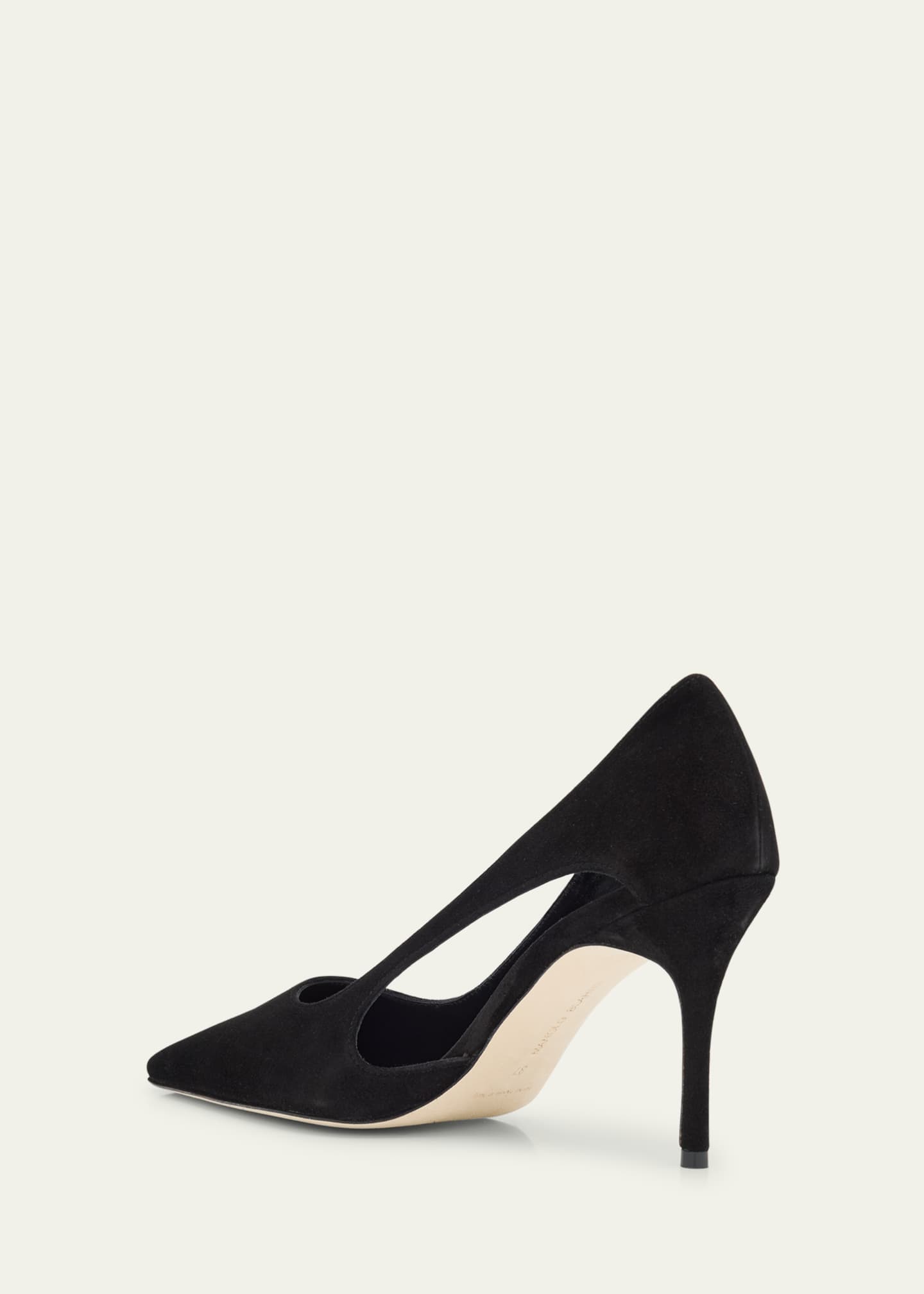 Manolo Blahnik Boukefalos Suede Cut-Out Pumps Image 2 of 4