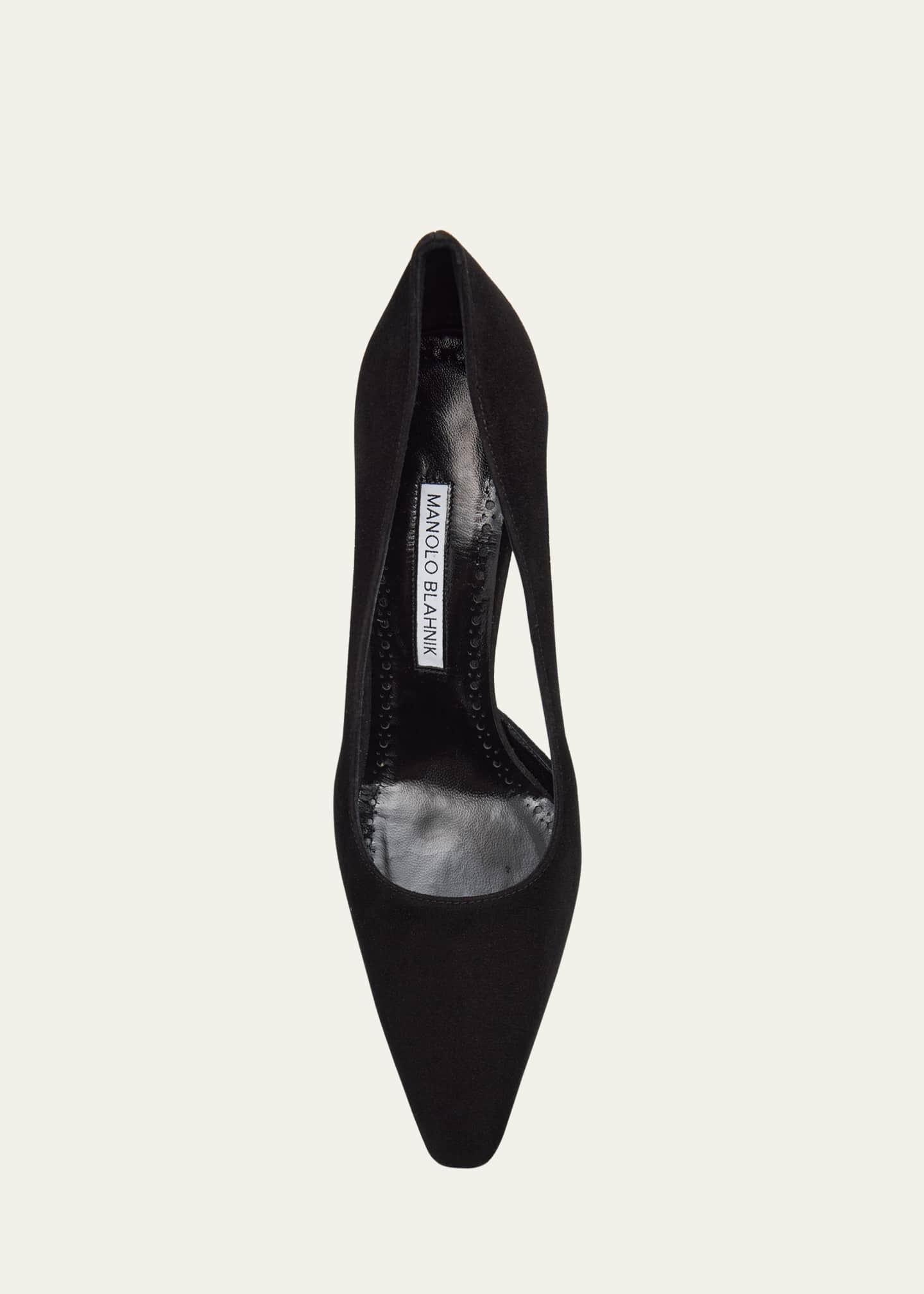 Manolo Blahnik Boukefalos Suede Cut-Out Pumps Image 4 of 4